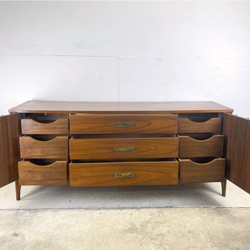 This impressive Mid-Century Modern nine drawer dresser from Kent Coffey's 