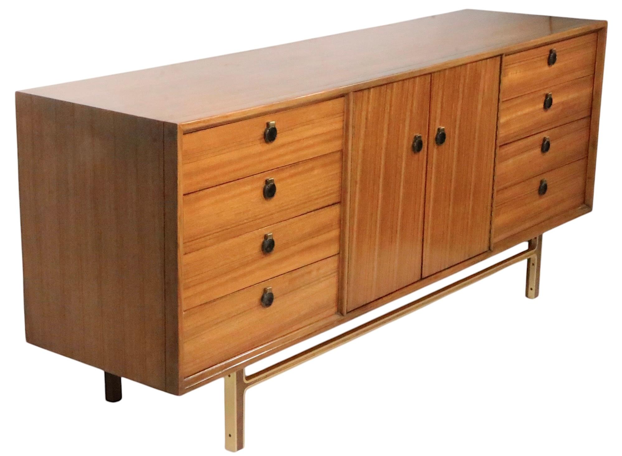 Aluminum Mid Century Dresser with Twelve Drawers For Sale