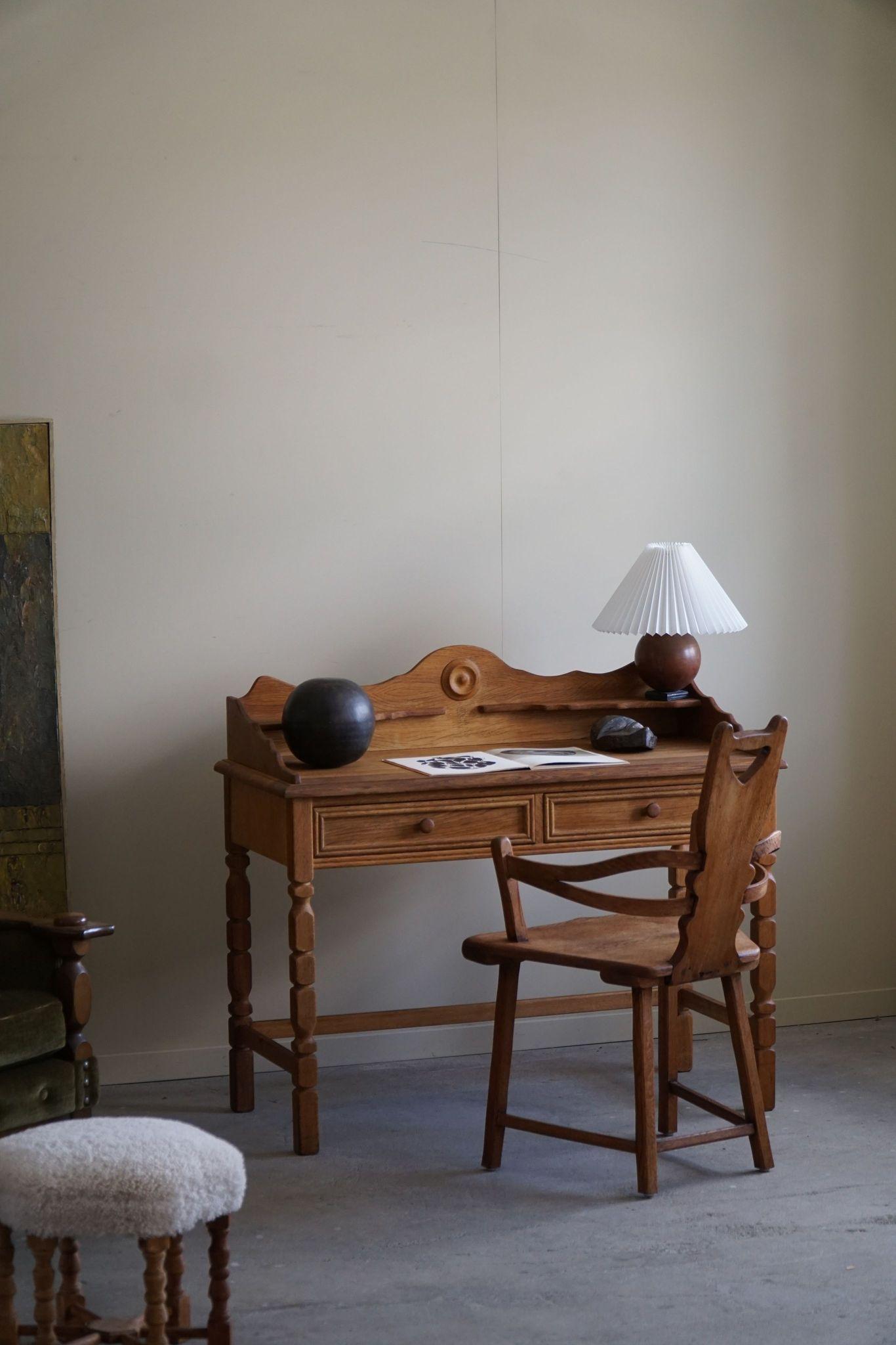 Mid Century Dressing Table / Desk in Oak, Made by a Danish Cabinetmaker, 1950s 6