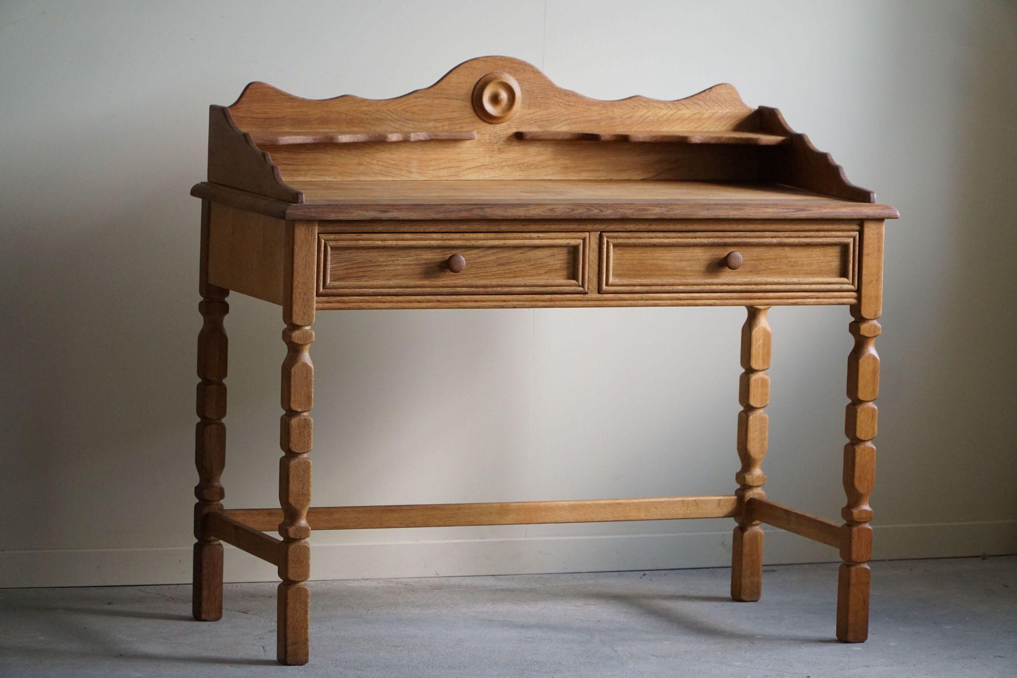 Mid Century Dressing Table / Desk in Oak, Made by a Danish Cabinetmaker, 1950s 11