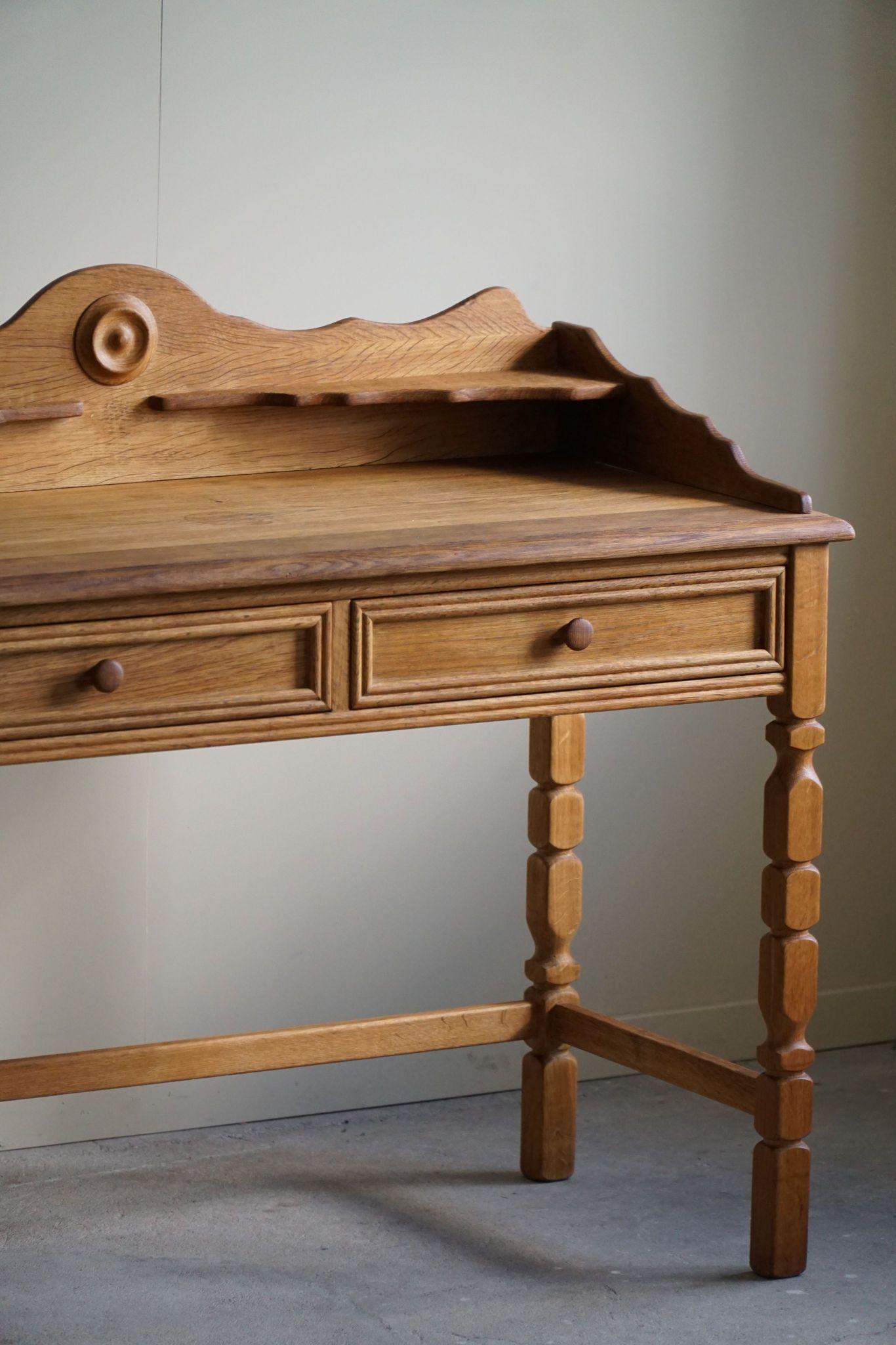 Mid Century Dressing Table / Desk in Oak, Made by a Danish Cabinetmaker, 1950s 13