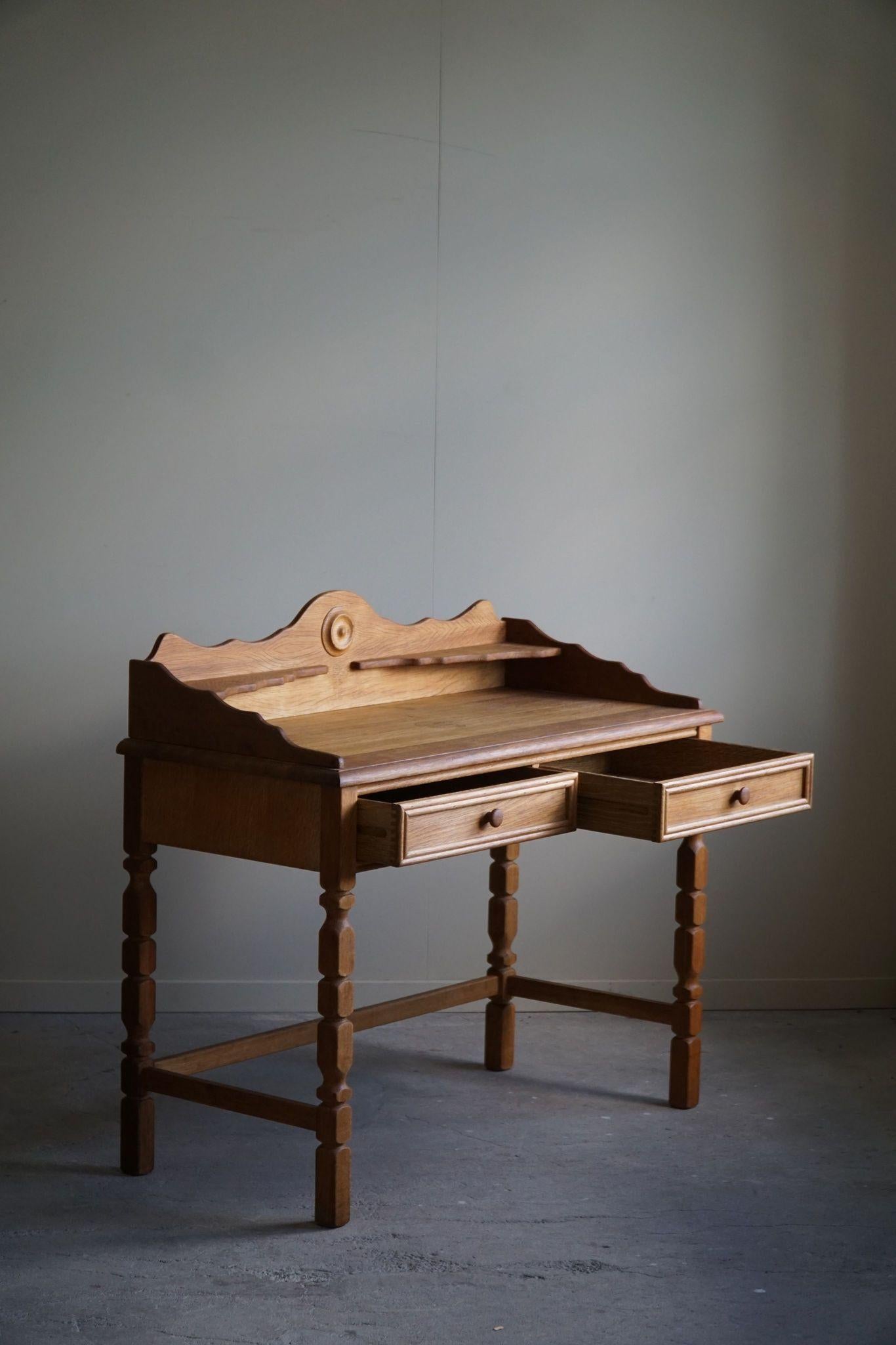 20th Century Mid Century Dressing Table / Desk in Oak, Made by a Danish Cabinetmaker, 1950s