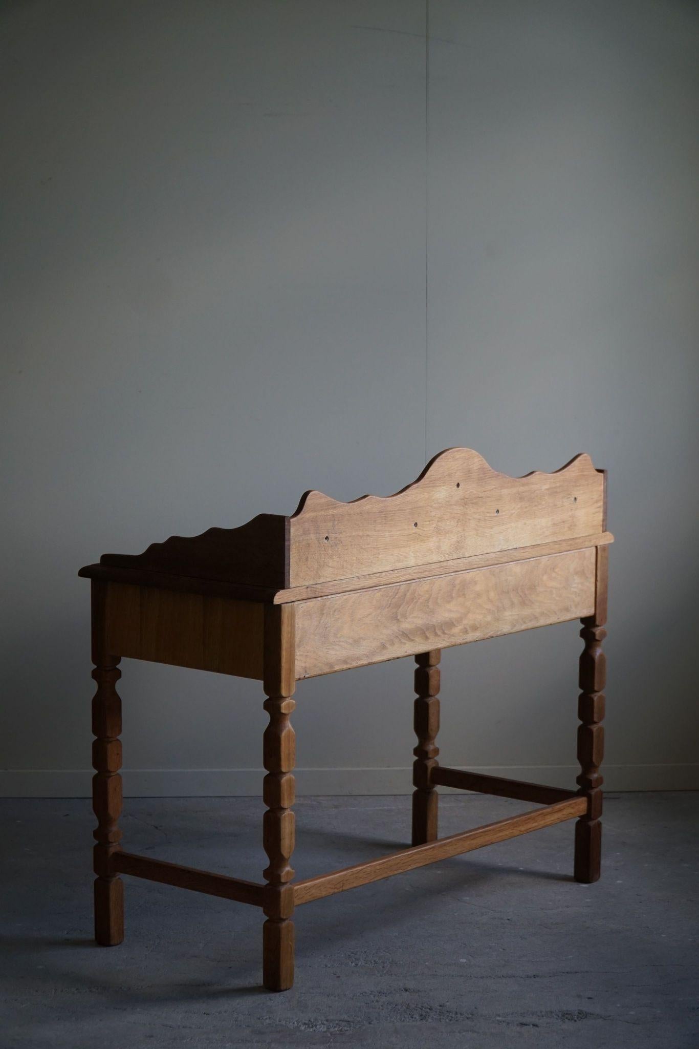 Mid Century Dressing Table / Desk in Oak, Made by a Danish Cabinetmaker, 1950s 1
