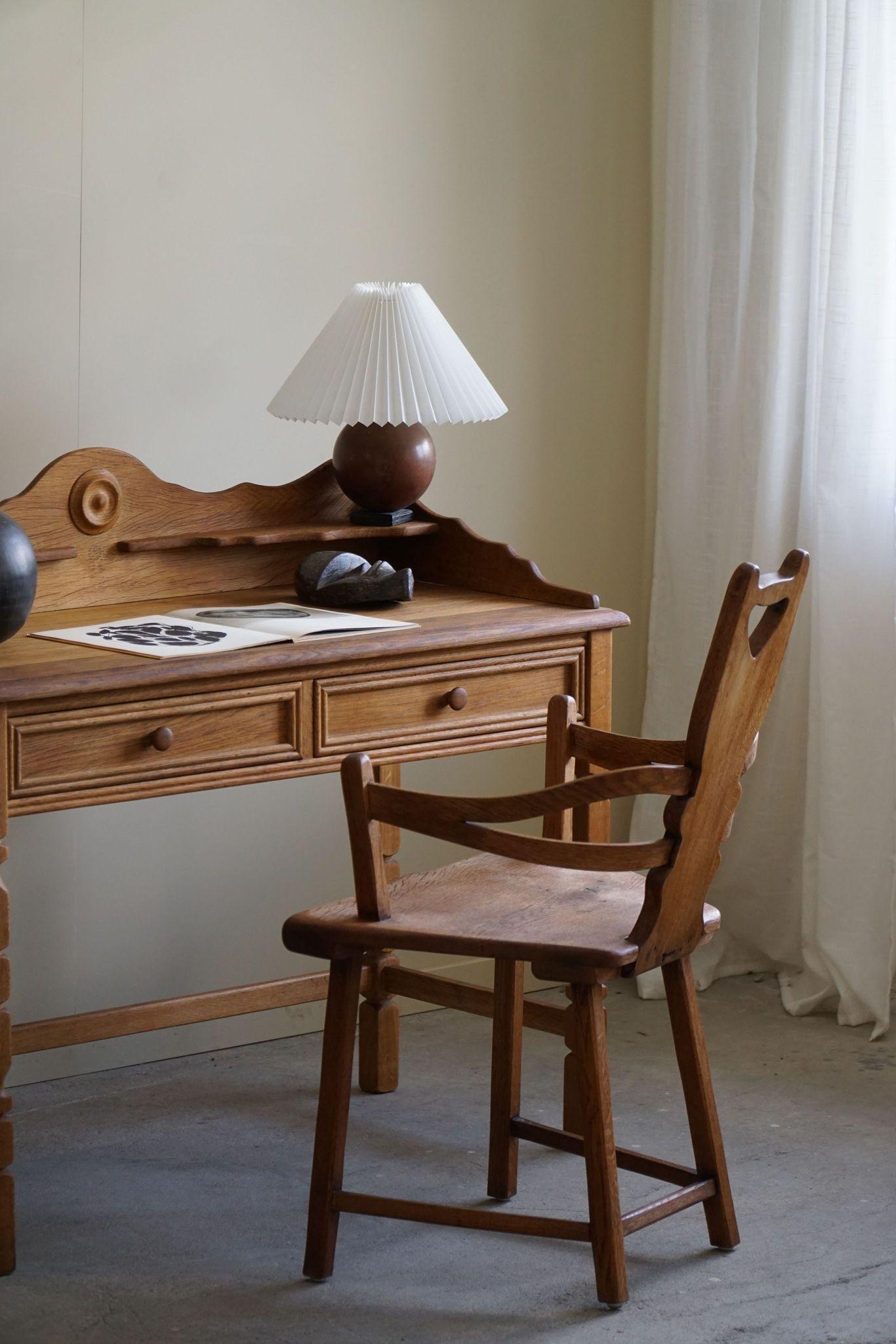 Mid Century Dressing Table / Desk in Oak, Made by a Danish Cabinetmaker, 1950s 3