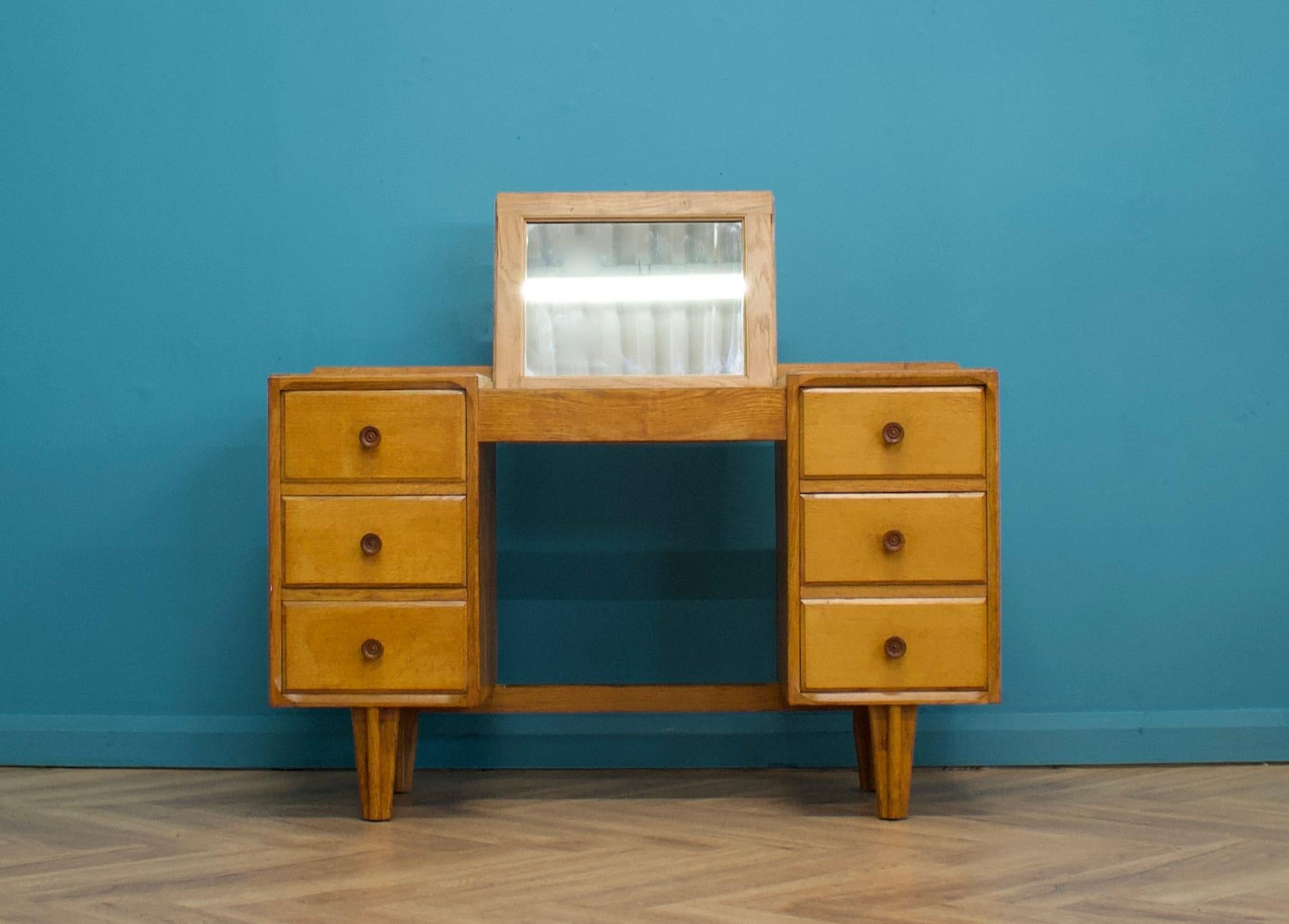 Mid-Century-Schminktisch aus Eiche, 1950er Jahre (Britisch) im Angebot