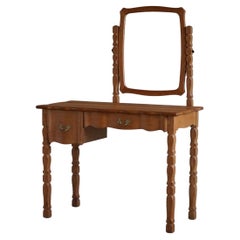 Mid Century Dressing Table in Solid Oak, Made by a Danish Cabinetmaker, 1950s