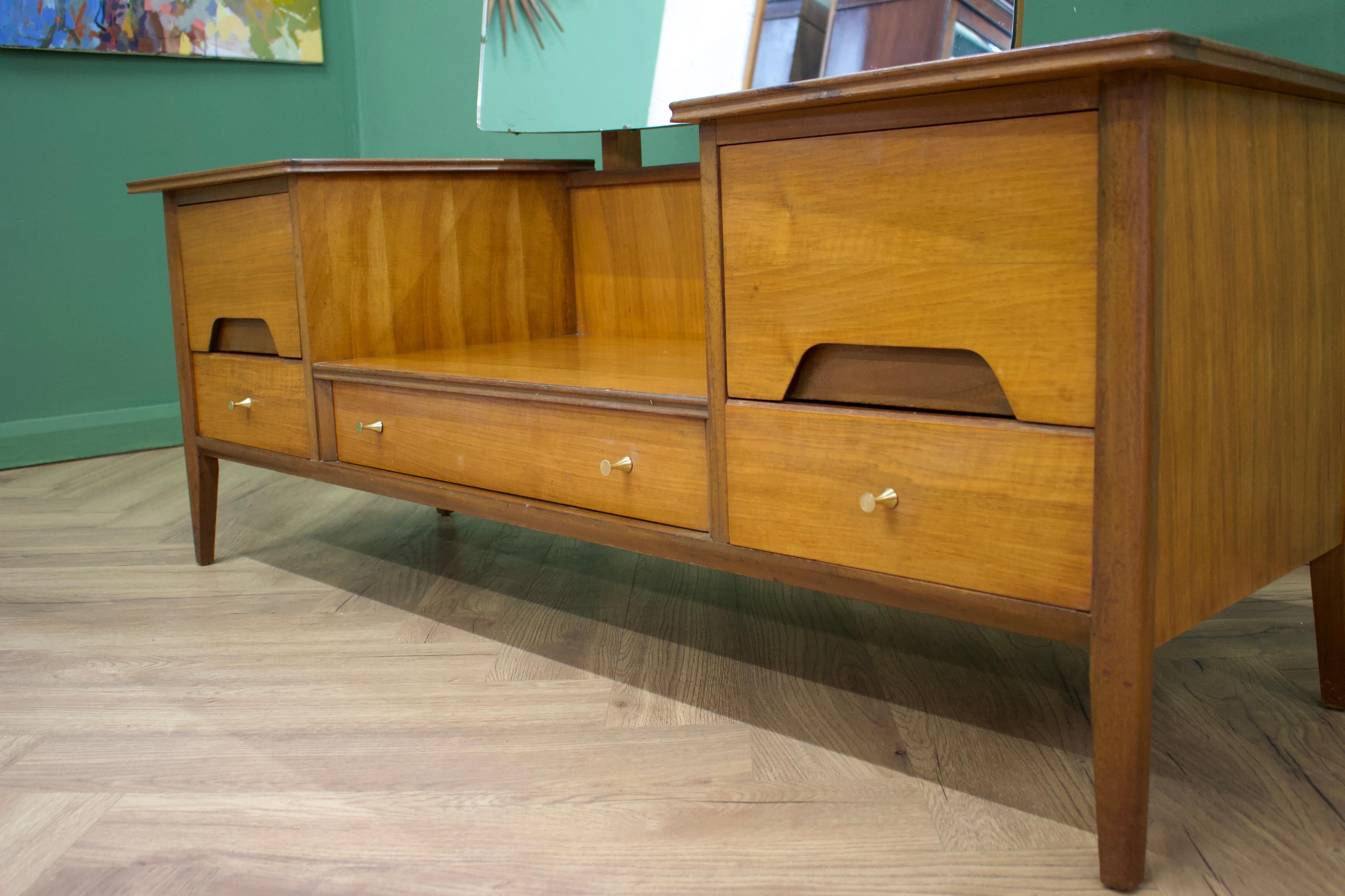 Veneer Midcentury Dressing Table in Walnut from Younger, 1960s For Sale