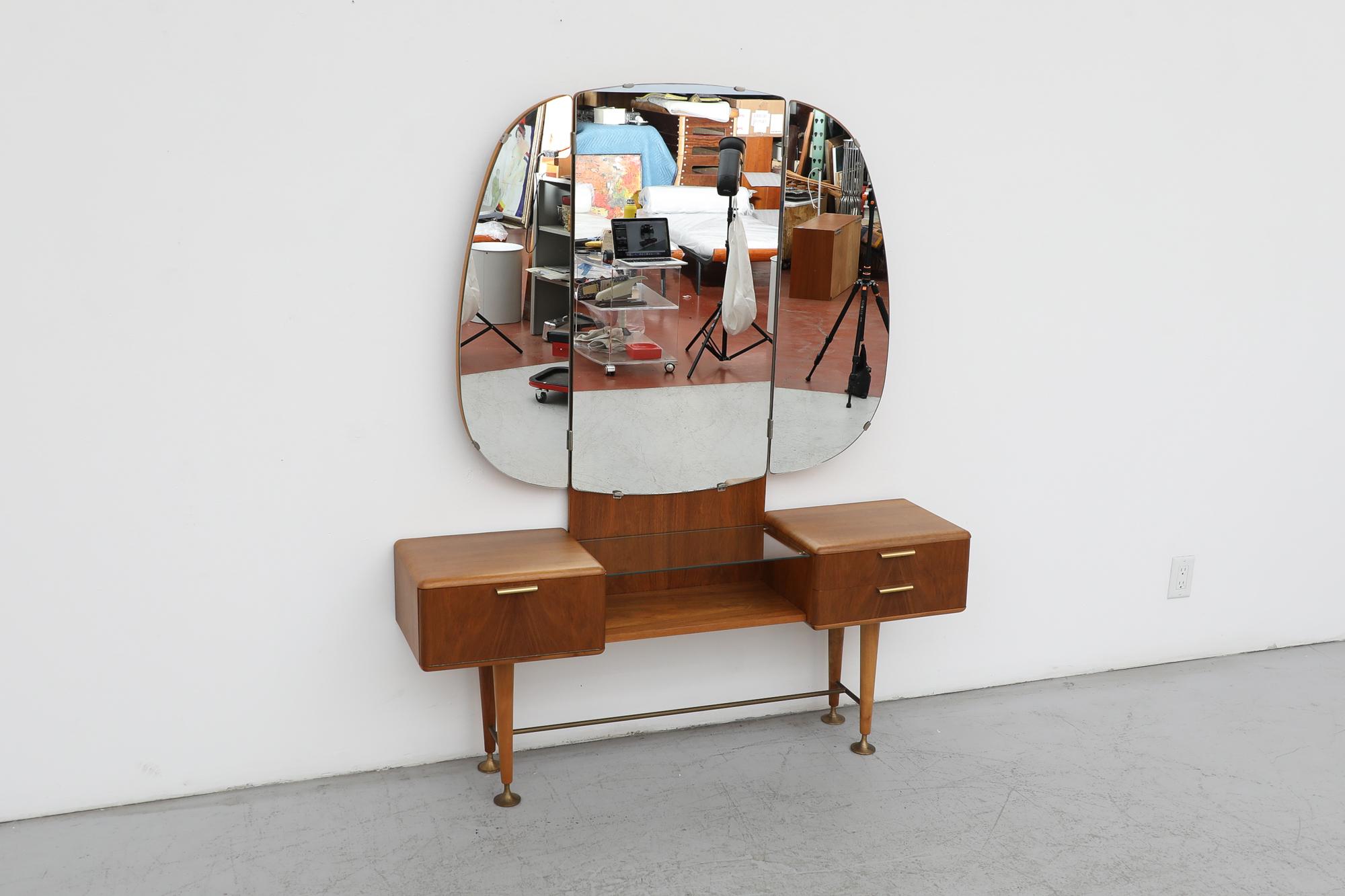 Mid-Century Modern Mid-Century Dressing Table Vanity with Mirror by A.A. Patijn for Zijlstra, Holla