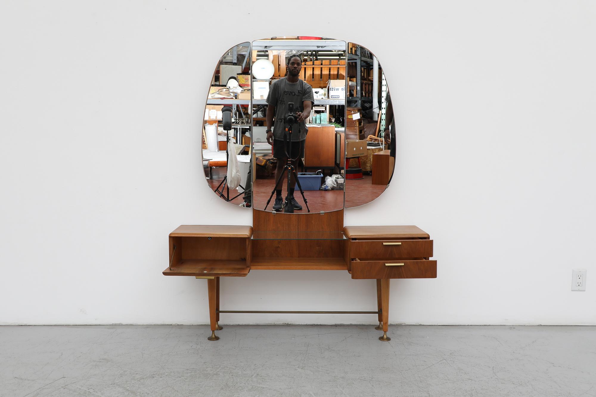 Dutch Mid-Century Dressing Table Vanity with Mirror by A.A. Patijn for Zijlstra, Holla