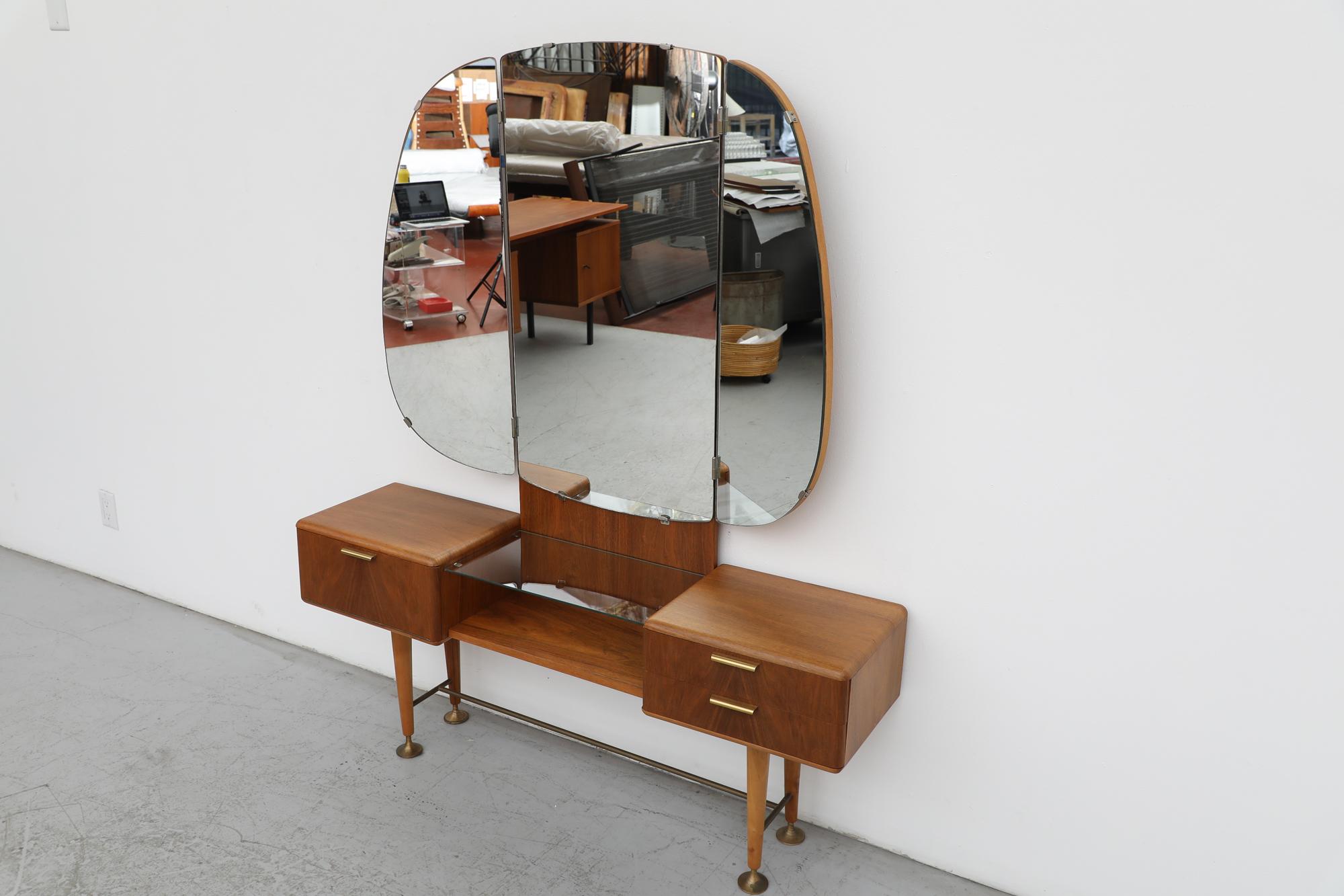Mid-20th Century Mid-Century Dressing Table Vanity with Mirror by A.A. Patijn for Zijlstra, Holla