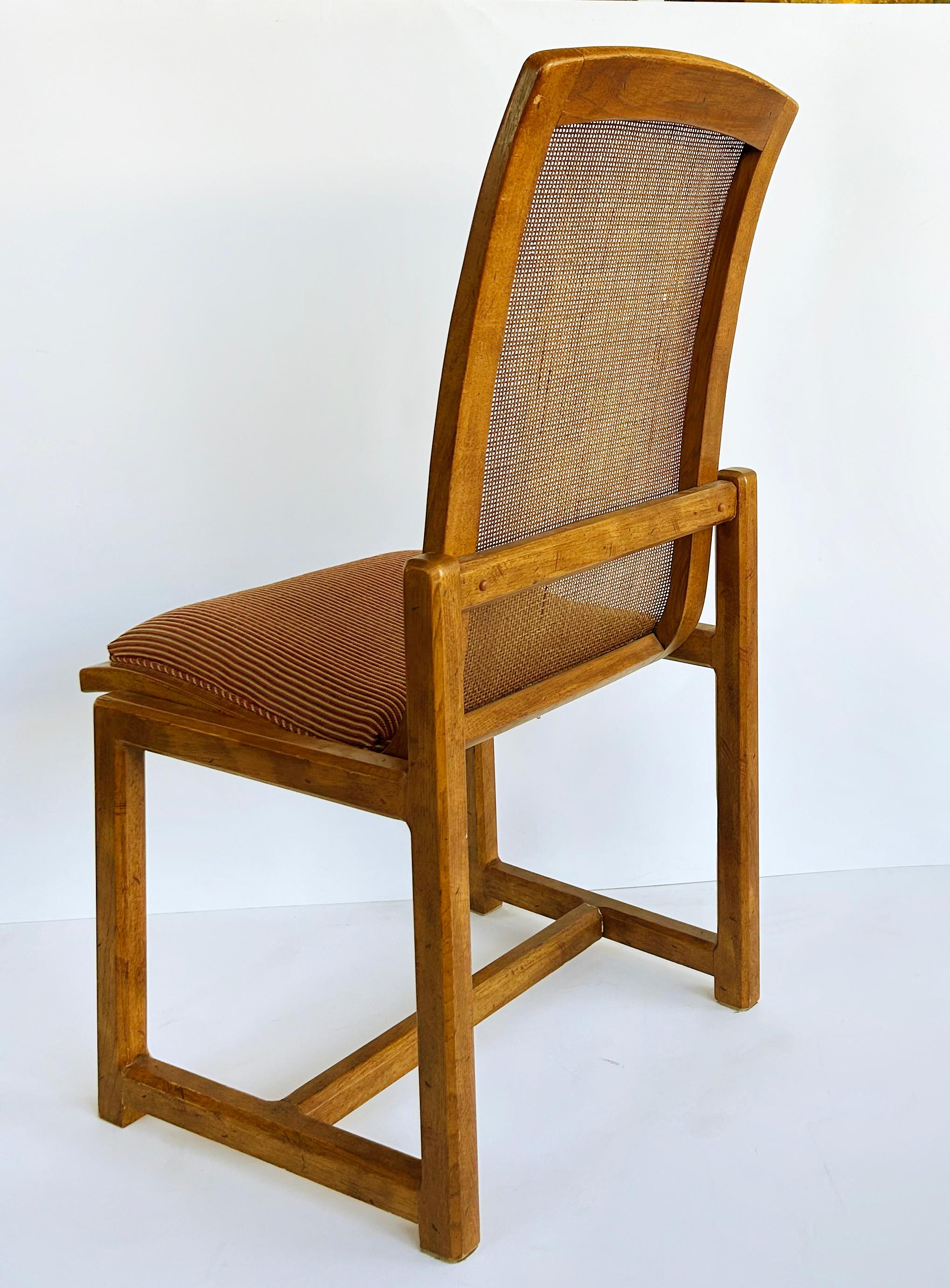 Sedie da pranzo a canne Drexel di metà secolo, 2 poltrone, 2 sedie laterali in vendita 4