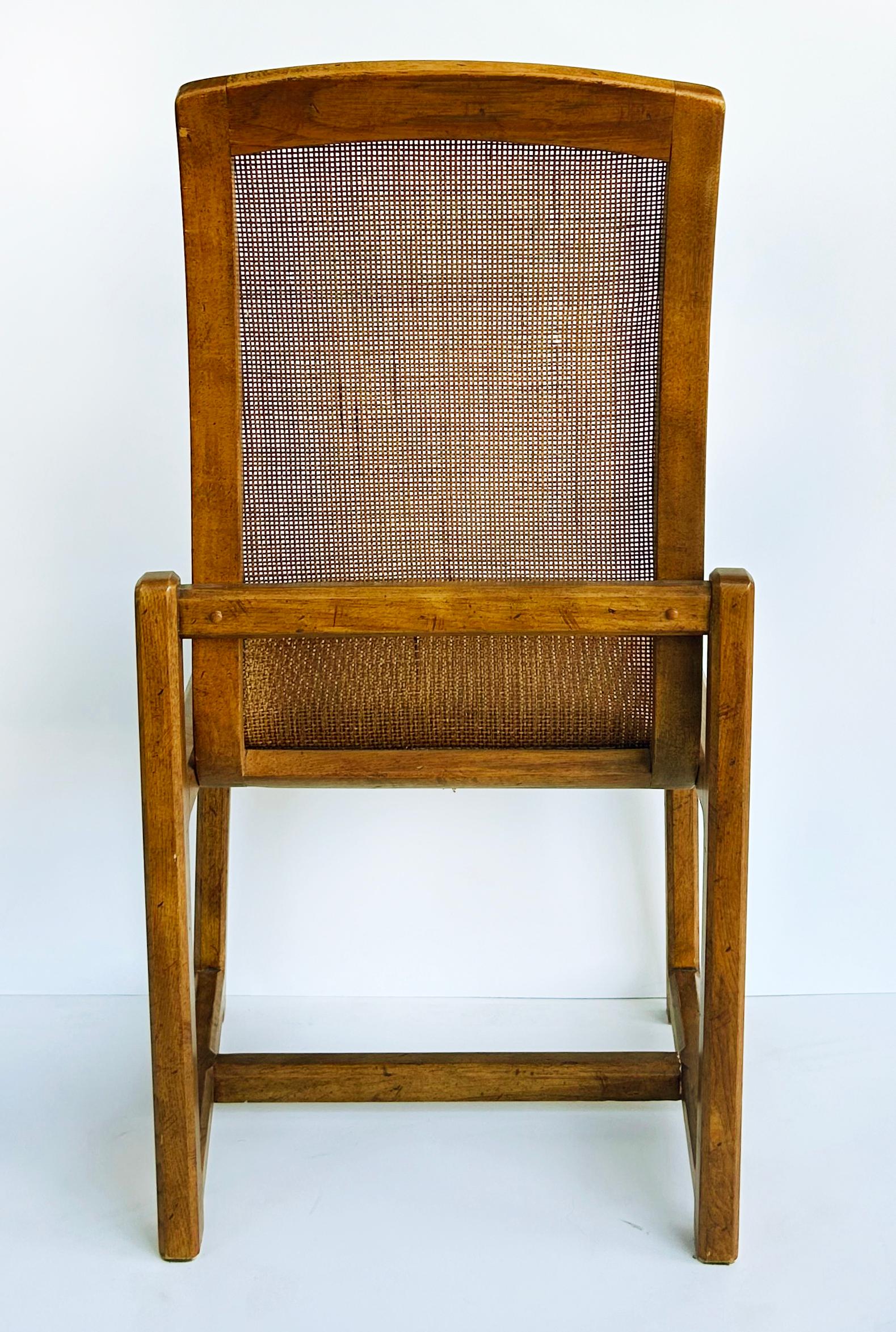 Sedie da pranzo a canne Drexel di metà secolo, 2 poltrone, 2 sedie laterali in vendita 5