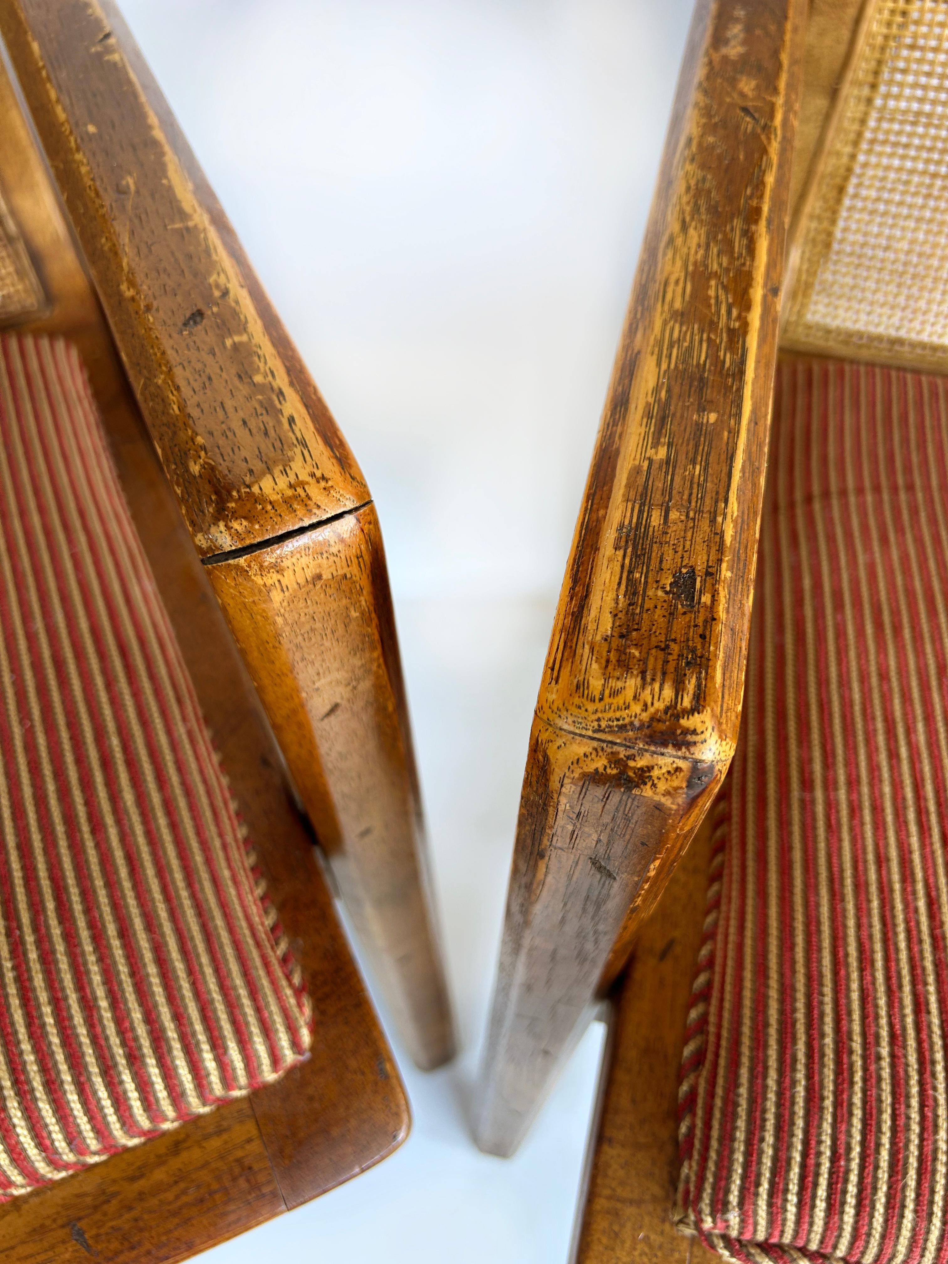 Sedie da pranzo a canne Drexel di metà secolo, 2 poltrone, 2 sedie laterali in vendita 6