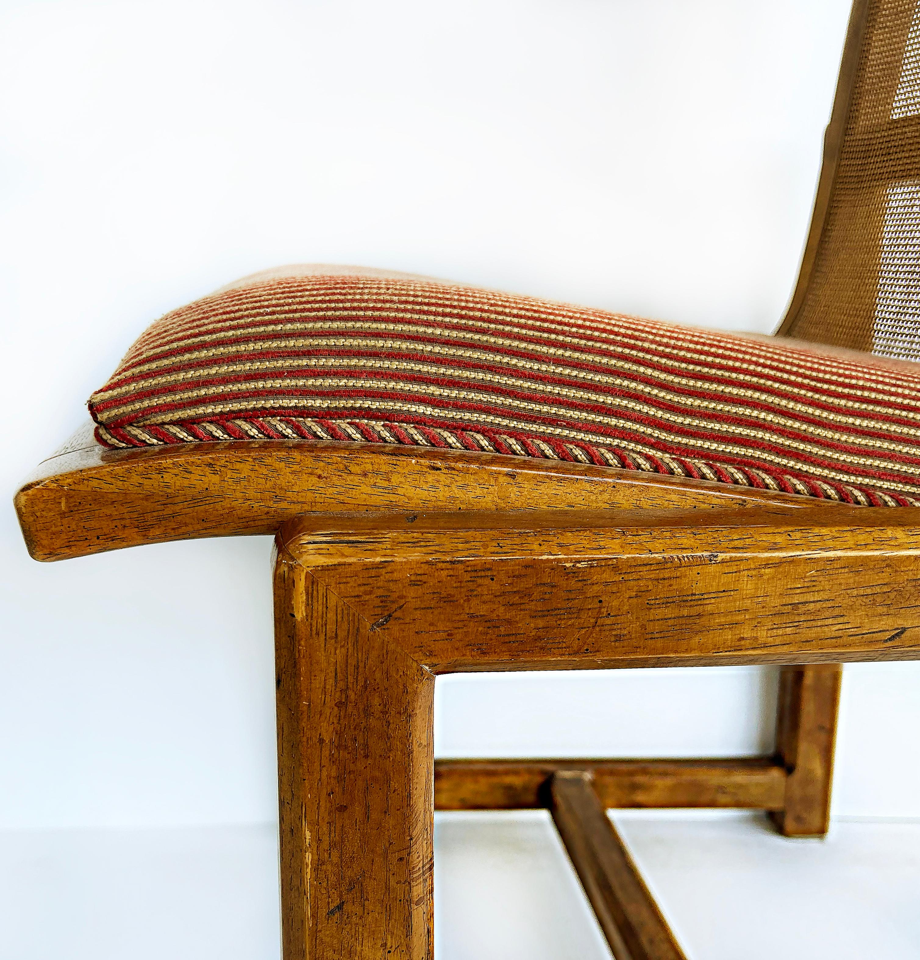 Sedie da pranzo a canne Drexel di metà secolo, 2 poltrone, 2 sedie laterali in vendita 7