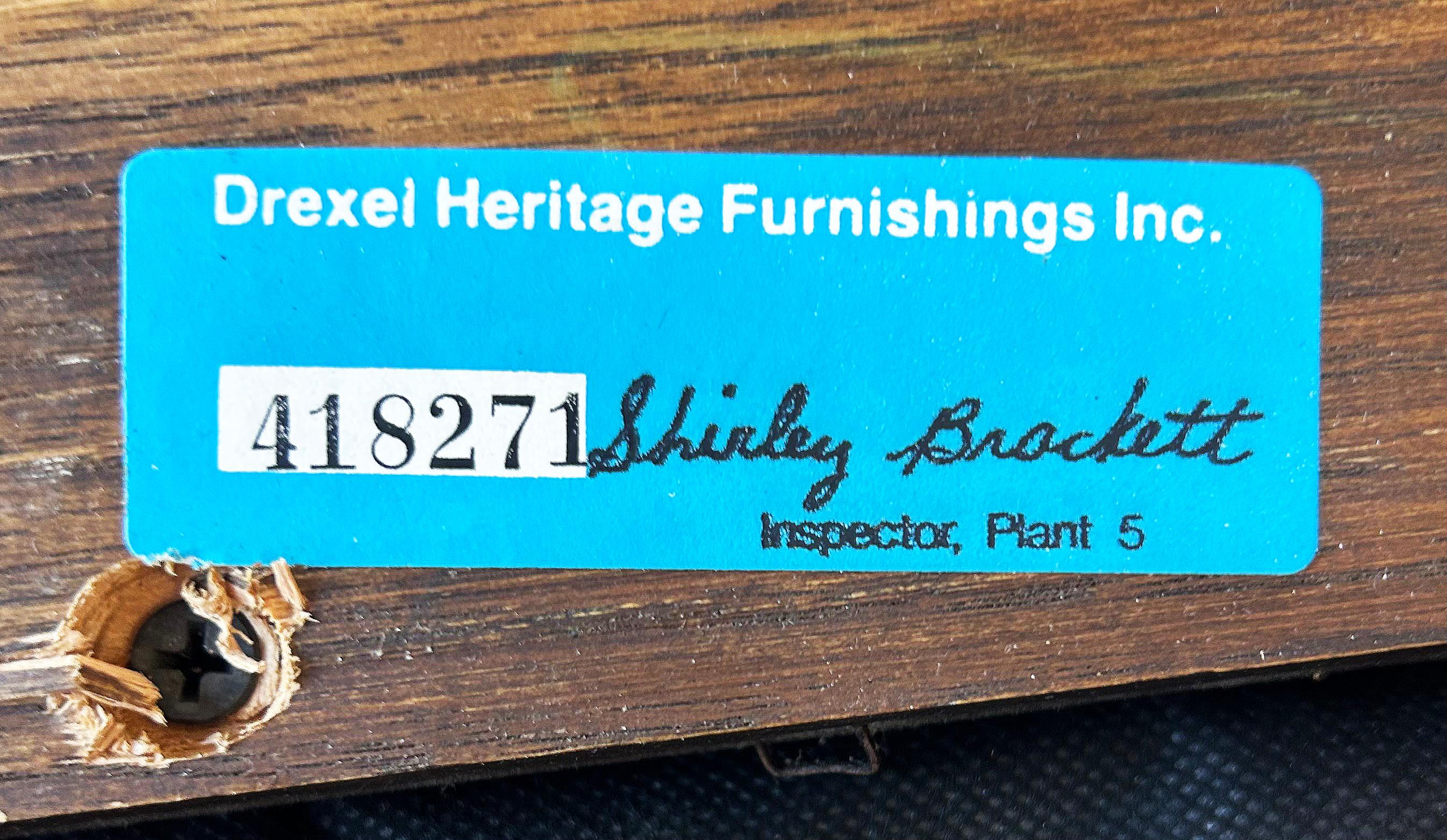 Sedie da pranzo a canne Drexel di metà secolo, 2 poltrone, 2 sedie laterali in vendita 11