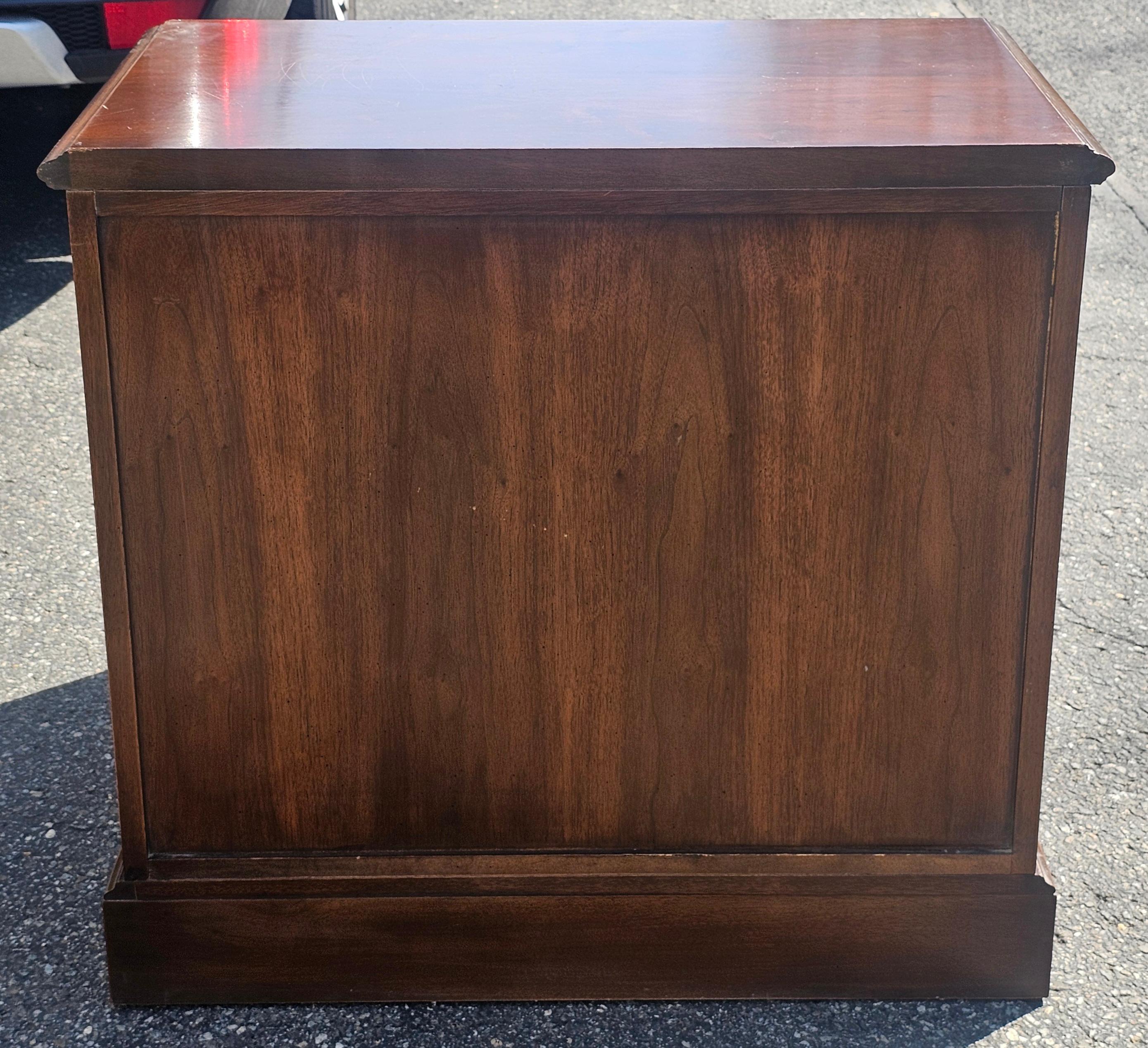 Mid Century Drexel Chippendale Walnut Locking Drawer Filing Cabinet For Sale 4