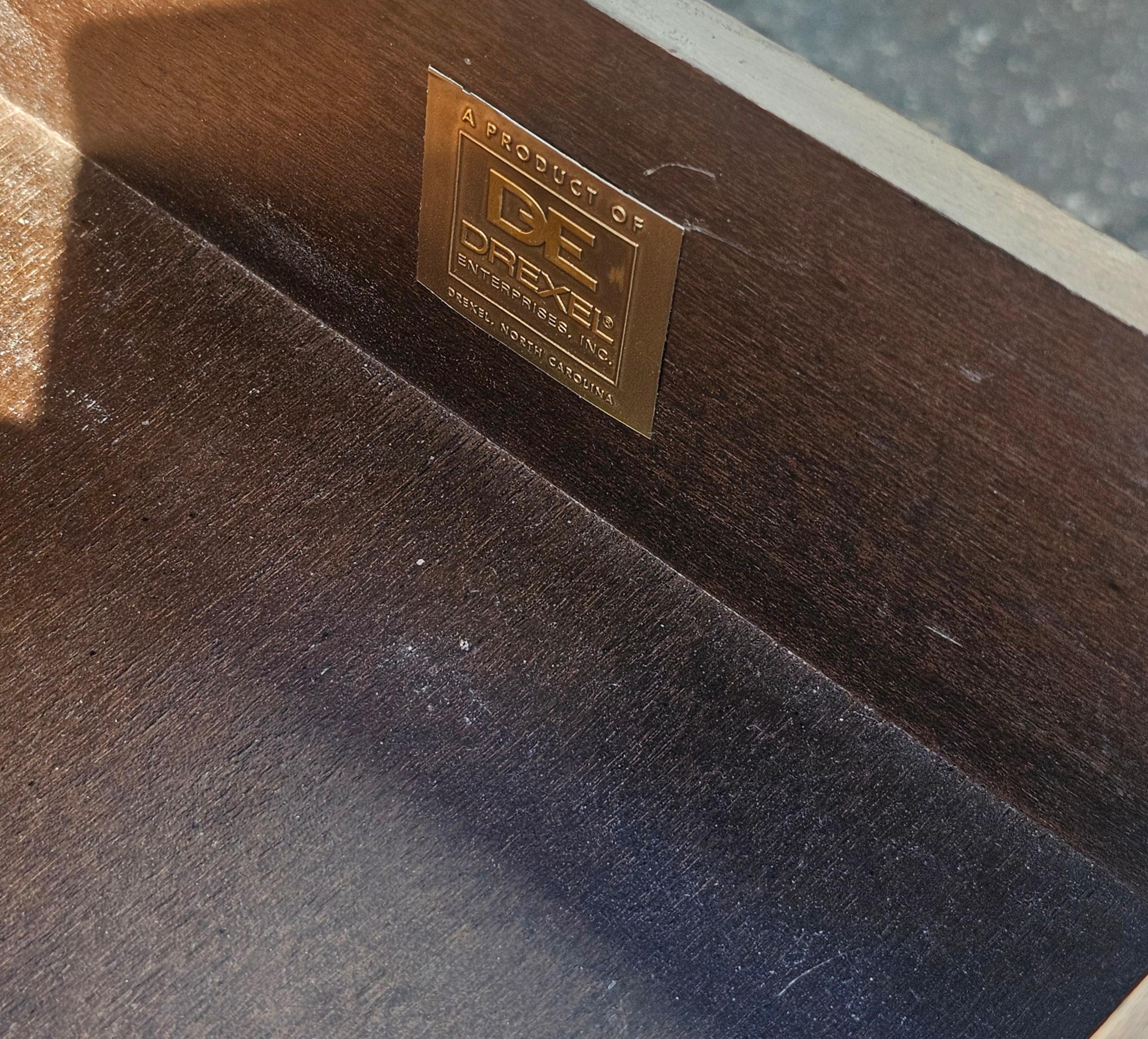 Mid Century Drexel Chippendale Walnut Locking Drawer Filing Cabinet For Sale 5