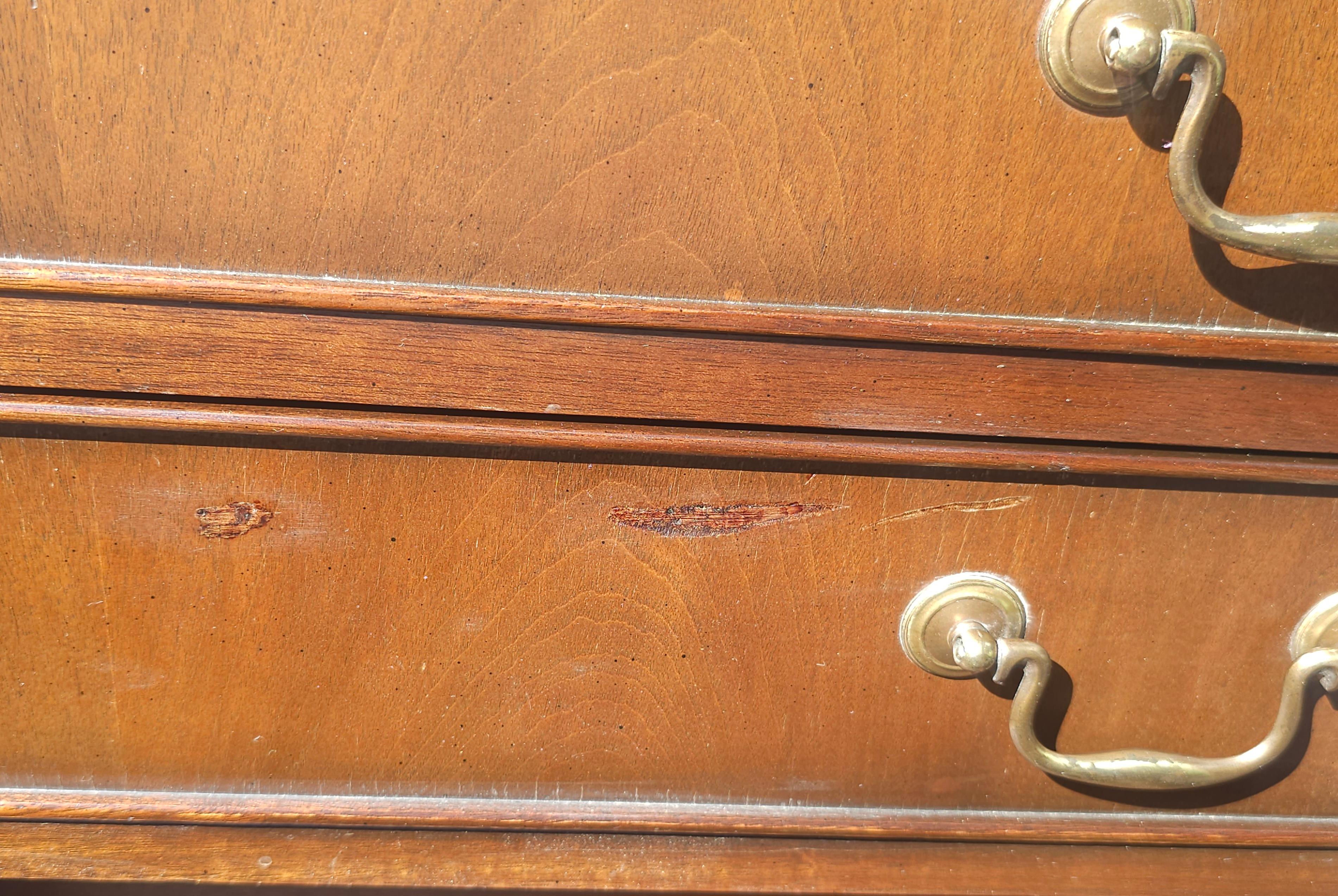 Mid Century Drexel Chippendale Walnut Locking Drawer Filing Cabinet For Sale 6
