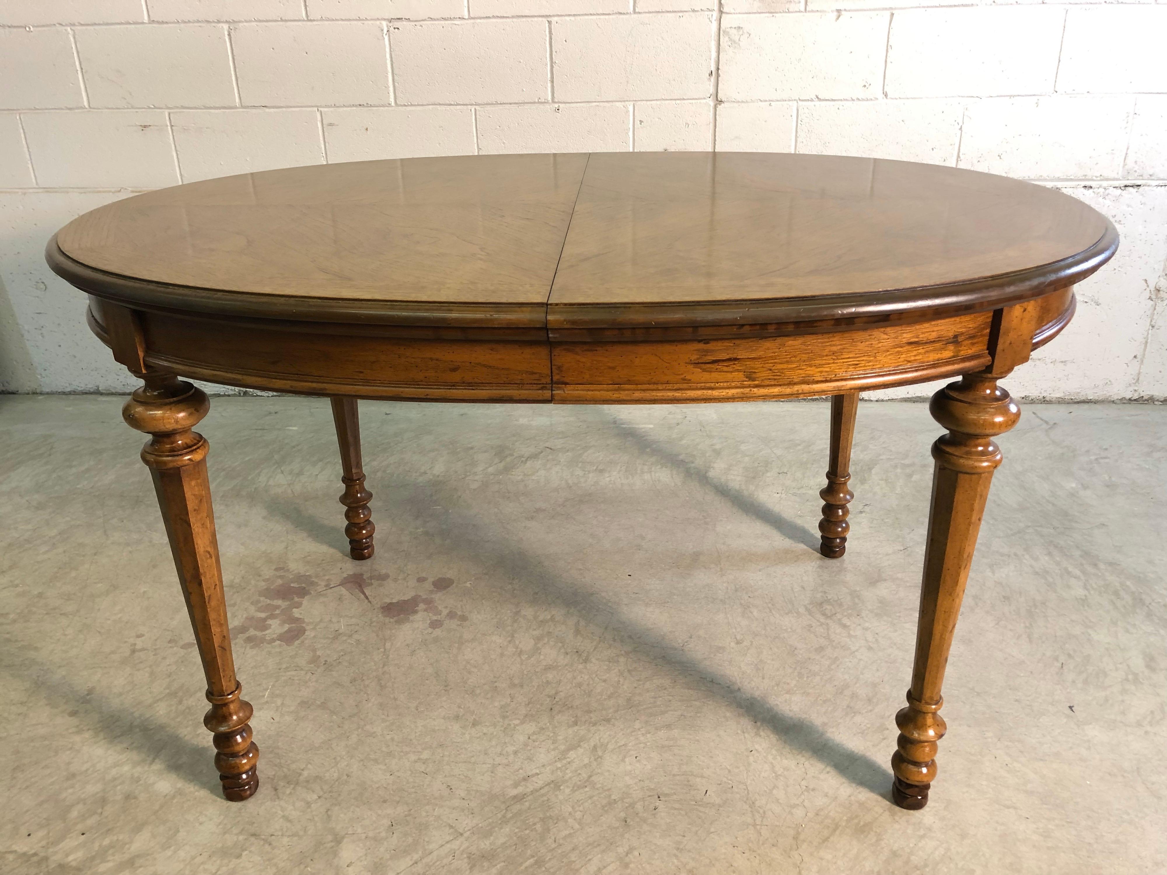 Mid-Century Modern Midcentury Drexel Diamond Matched Velero Dining Room Table For Sale