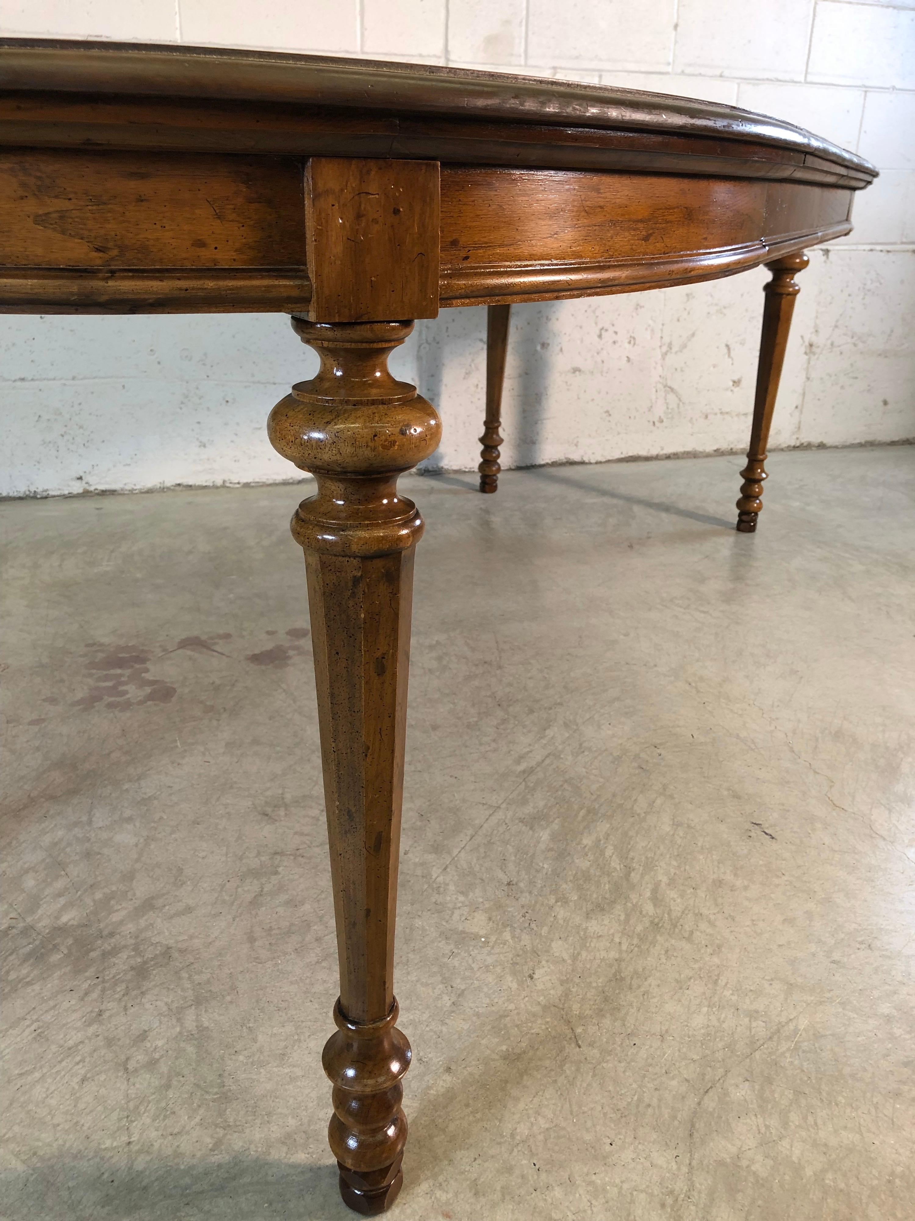 Fruitwood Midcentury Drexel Diamond Matched Velero Dining Room Table For Sale