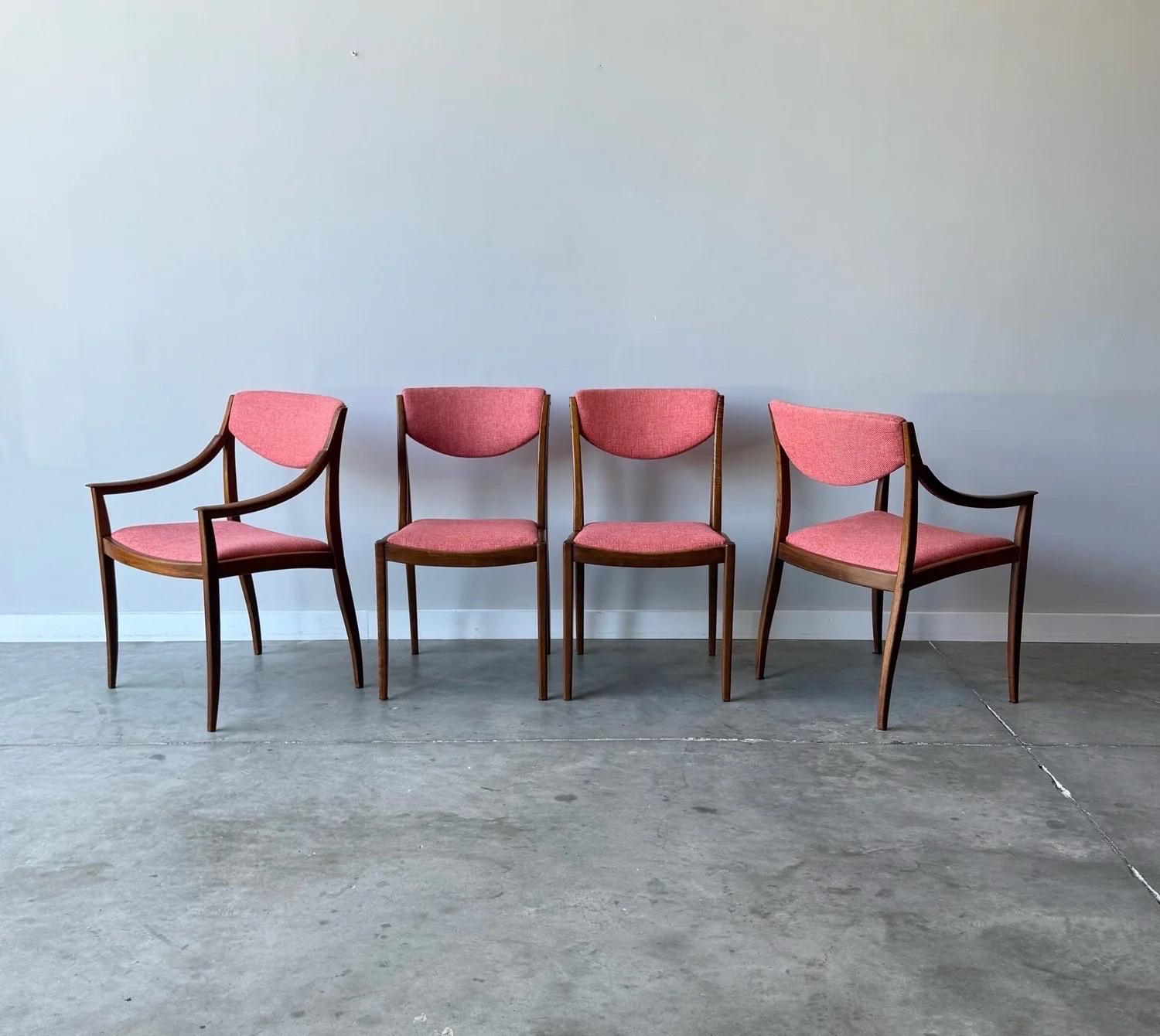Chaises de salle à manger du milieu du siècle Drexel Parallele by Barney Flagg - Ensemble de quatre Bon état - En vente à Raleigh, NC