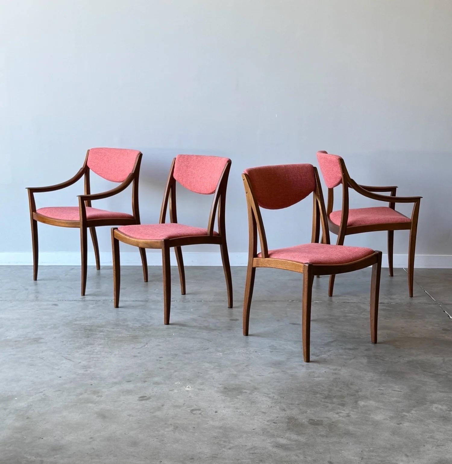 Chaises de salle à manger du milieu du siècle Drexel Parallele by Barney Flagg - Ensemble de quatre en vente