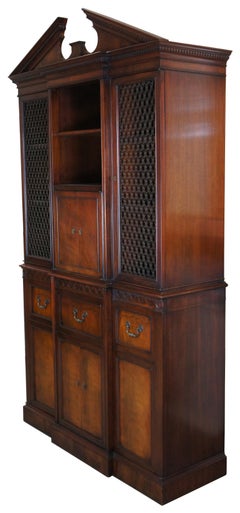 Mid-Century Drexel Windsor Mahogany Federal China Hutch Bookcase Record Cabinet