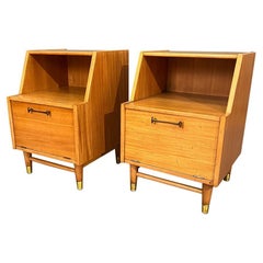 Mid-Century Drexler Nightstands with Open Storage and Shelving, 'Pair'