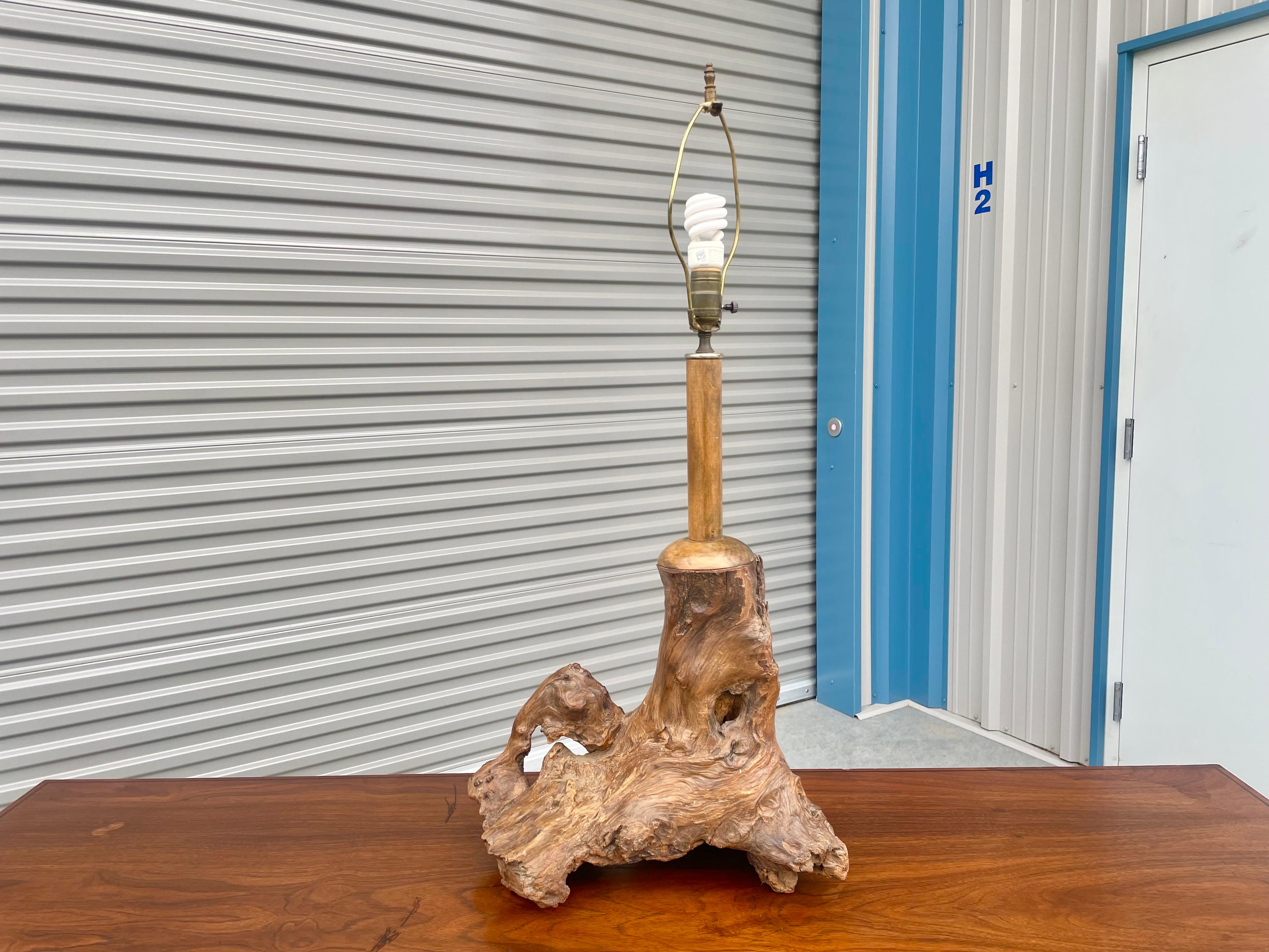 Mid-Century Modern Midcentury Driftwood Desk Lamp For Sale