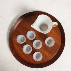 Pichet à boire et six verres du milieu du siècle dernier par Jacob E. Bang, danois moderne, années 1950