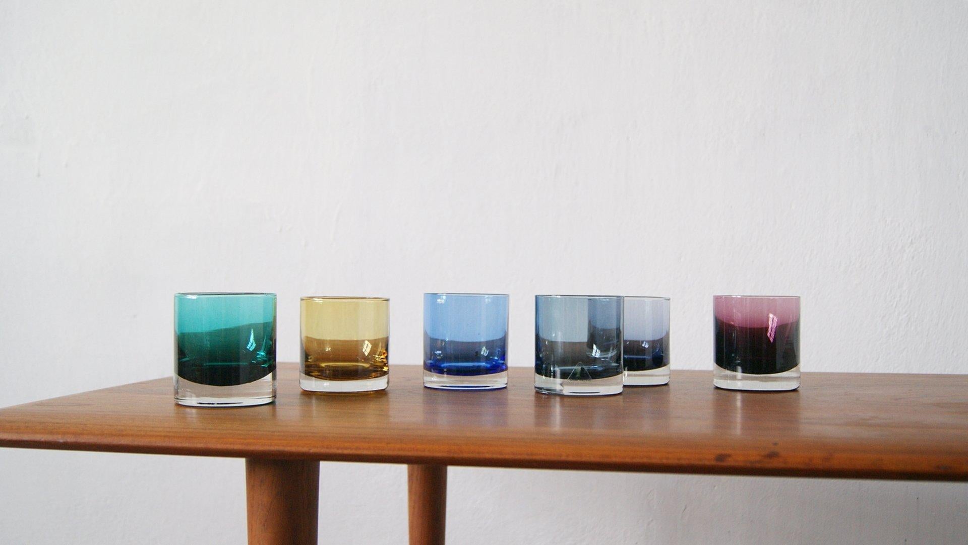 Mid-Century Modern Verres à boire du milieu du siècle par Riihimäki Finlande, ensemble de 6 en vente