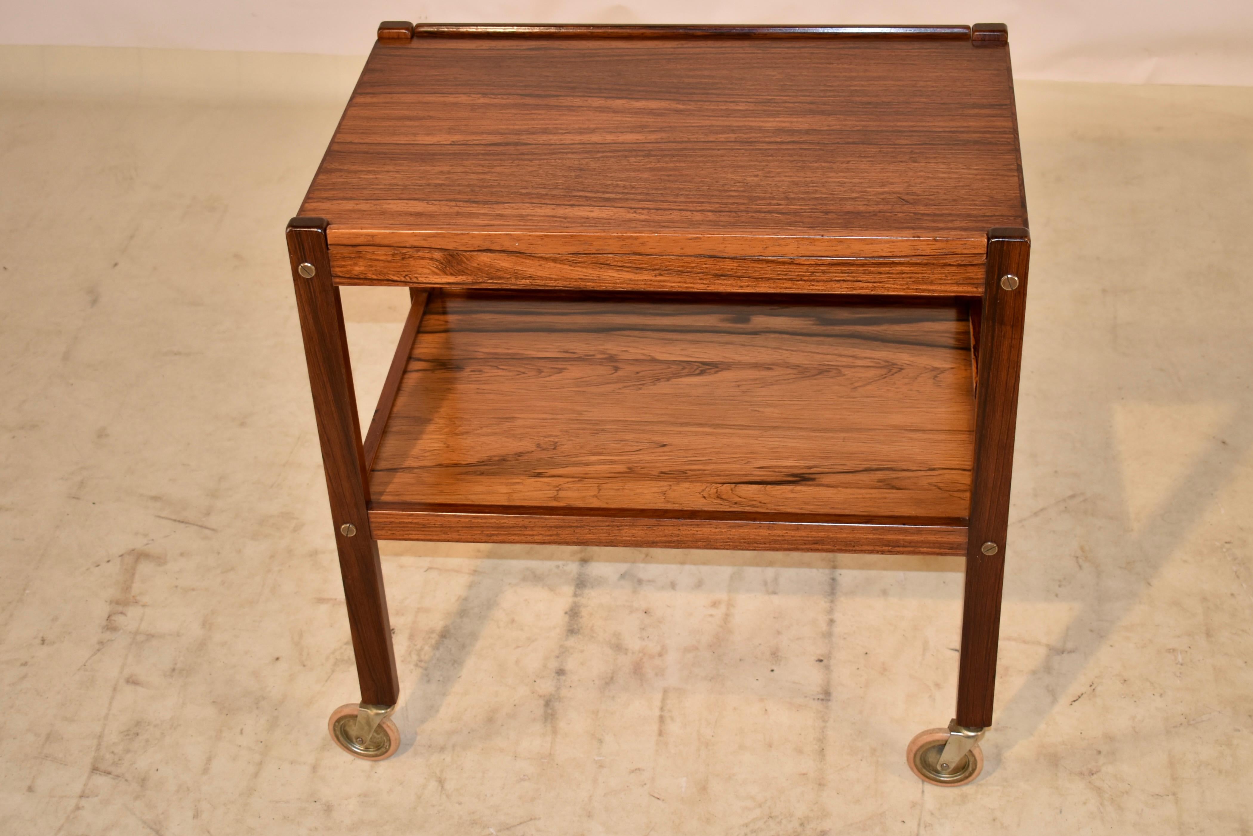 Rosewood Mid-Century Drinks Cart from England, c. 1960 For Sale