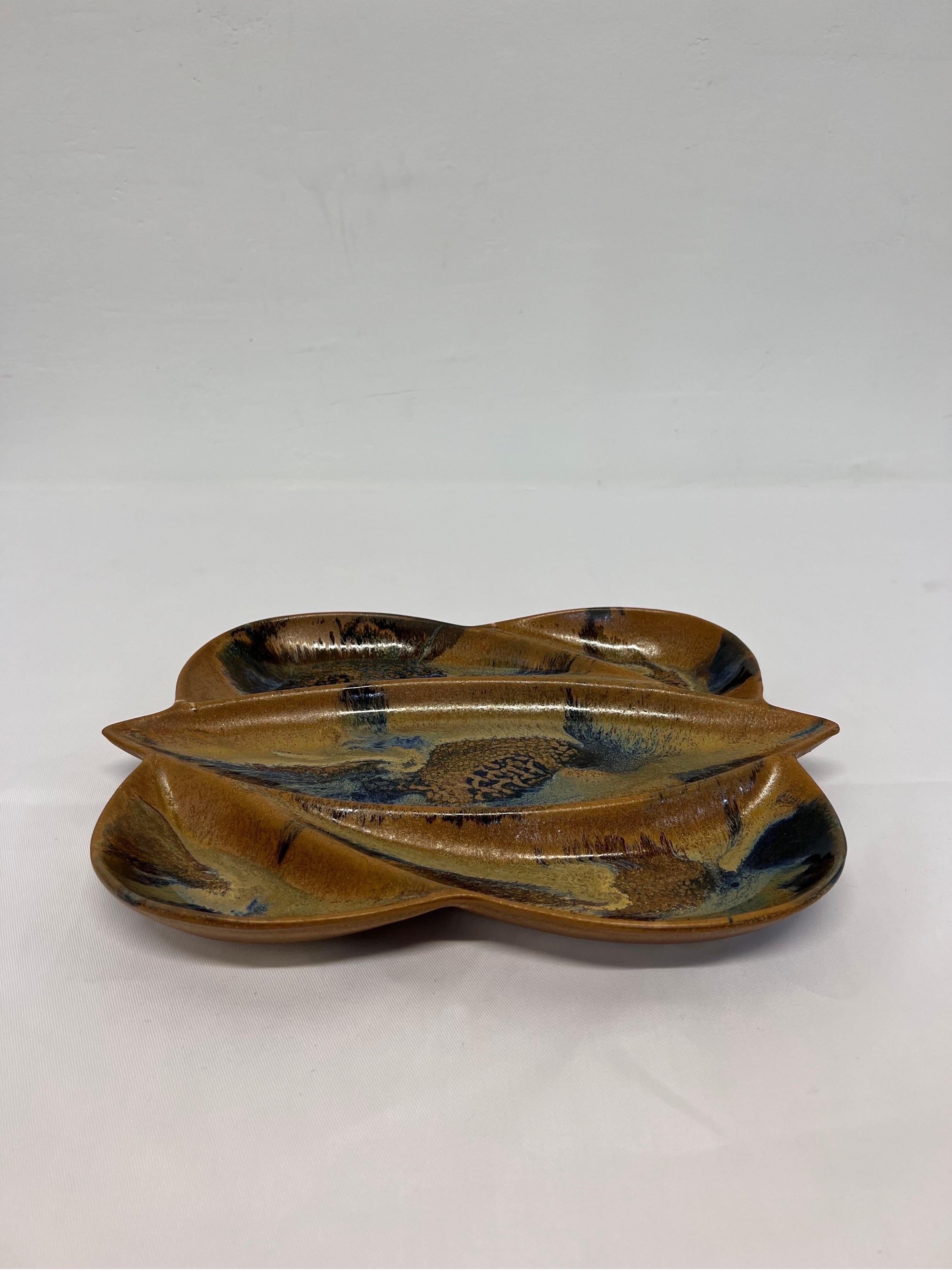 Unknown Mid-Century Drip Glaze Ashtray or Catch All For Sale