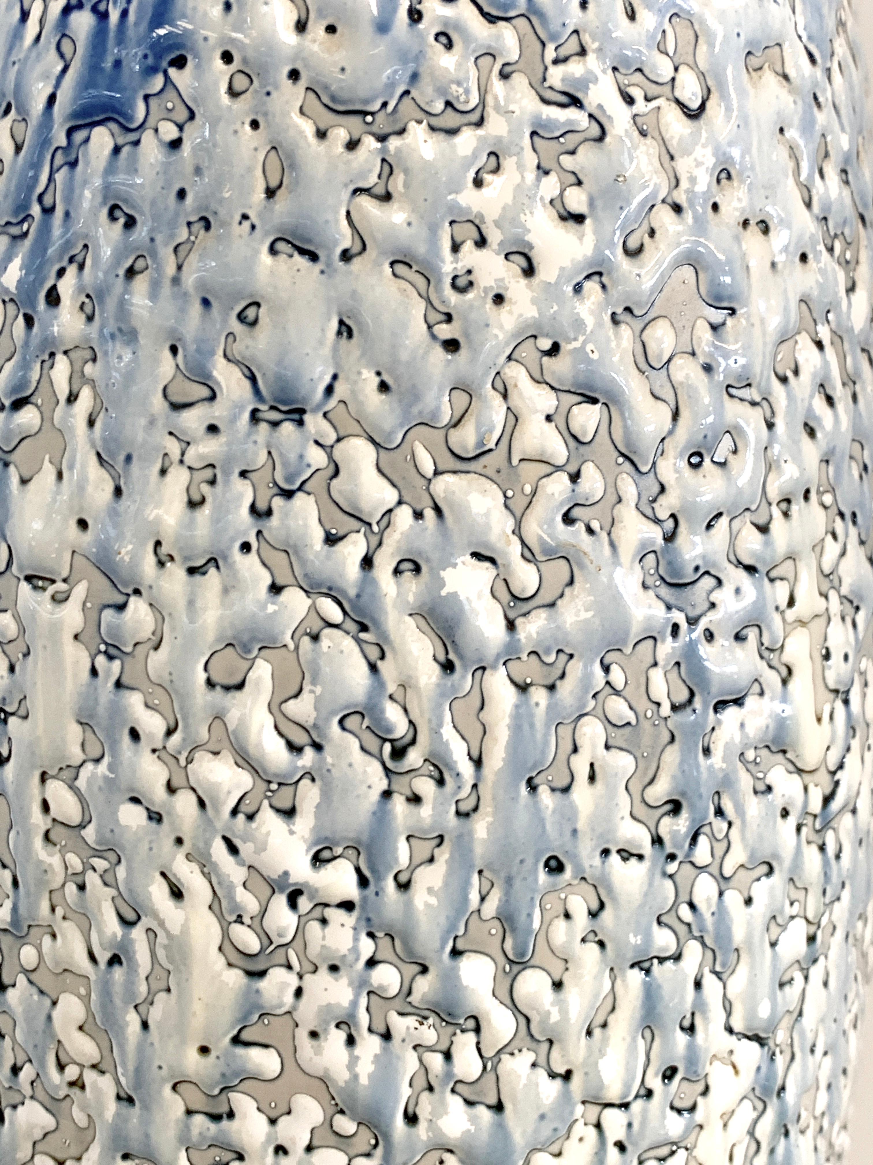 italien Lampe en céramique à glaçure goutte à goutte du milieu du siècle dernier en vente