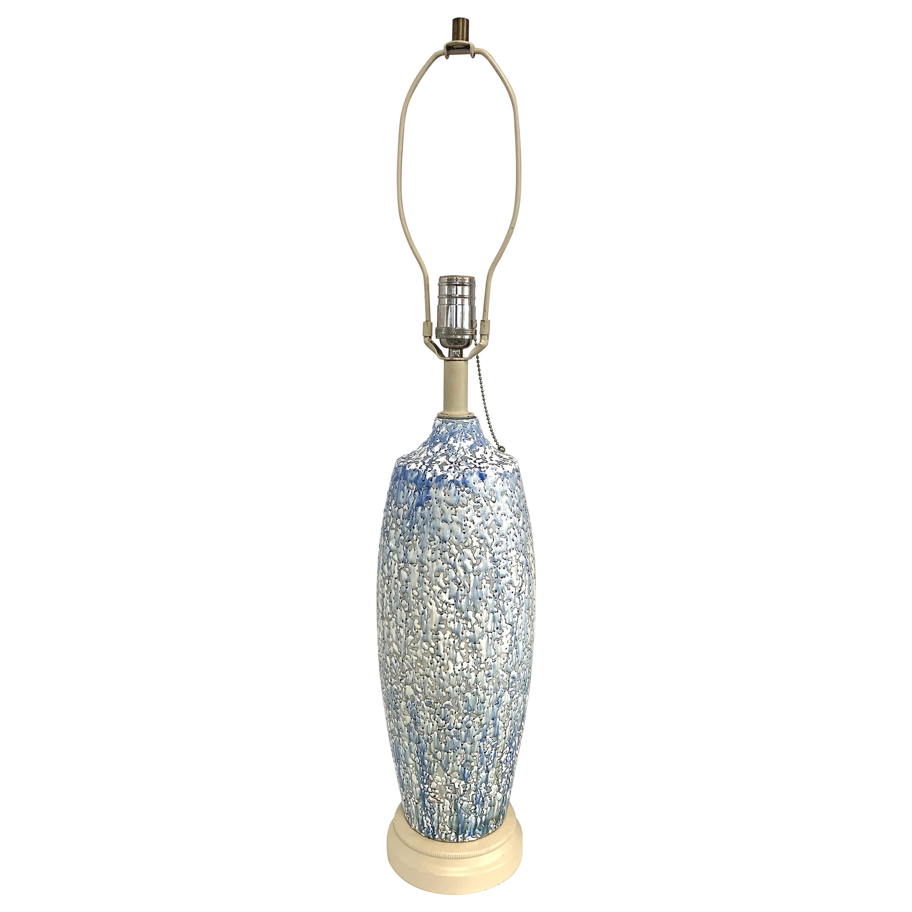 Midcentury Drip Glaze Ceramic Lamp For Sale