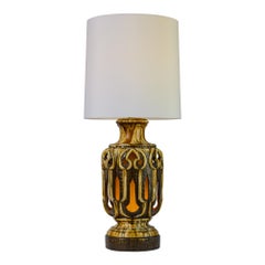 Mid-Century Modern Drip Glazed Ceramic Lamps, Hand-Crafted, USA, 1960