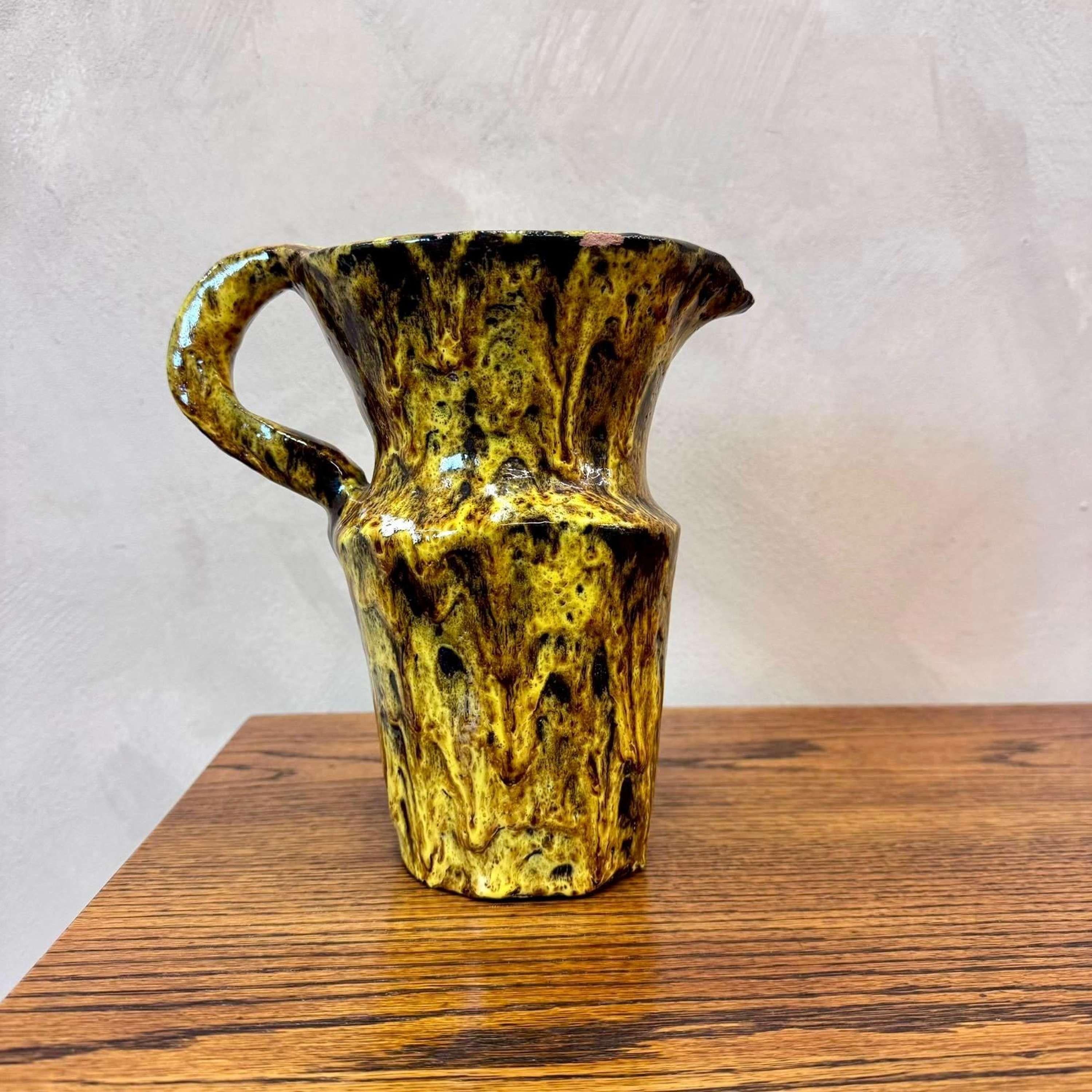 Mid Century Drip Glazed Studio Pottery Jug In Good Condition For Sale In Southampton, GB