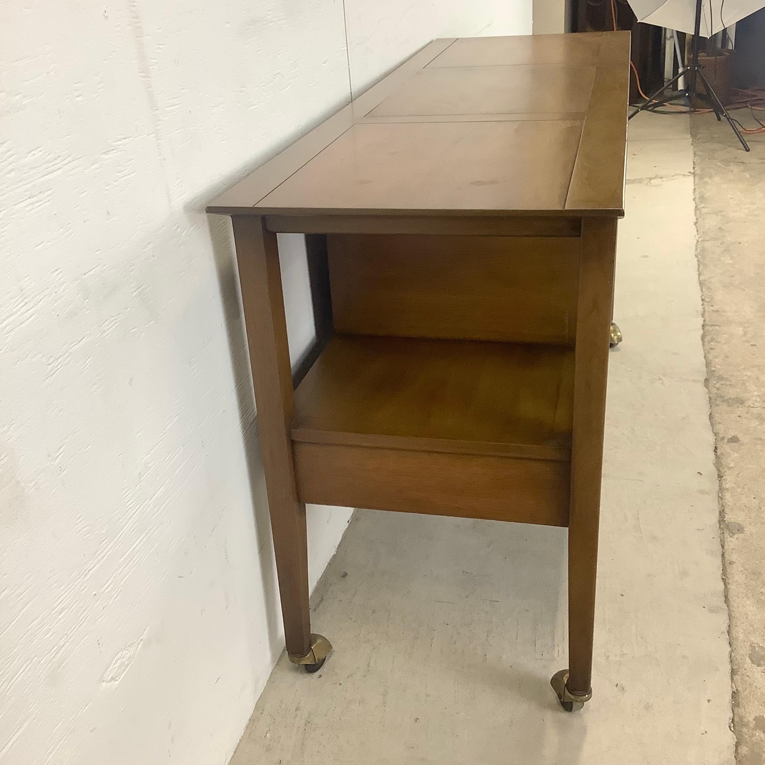 Mid-Century Drop Front Rolling Bar Cart From White Furniture 1