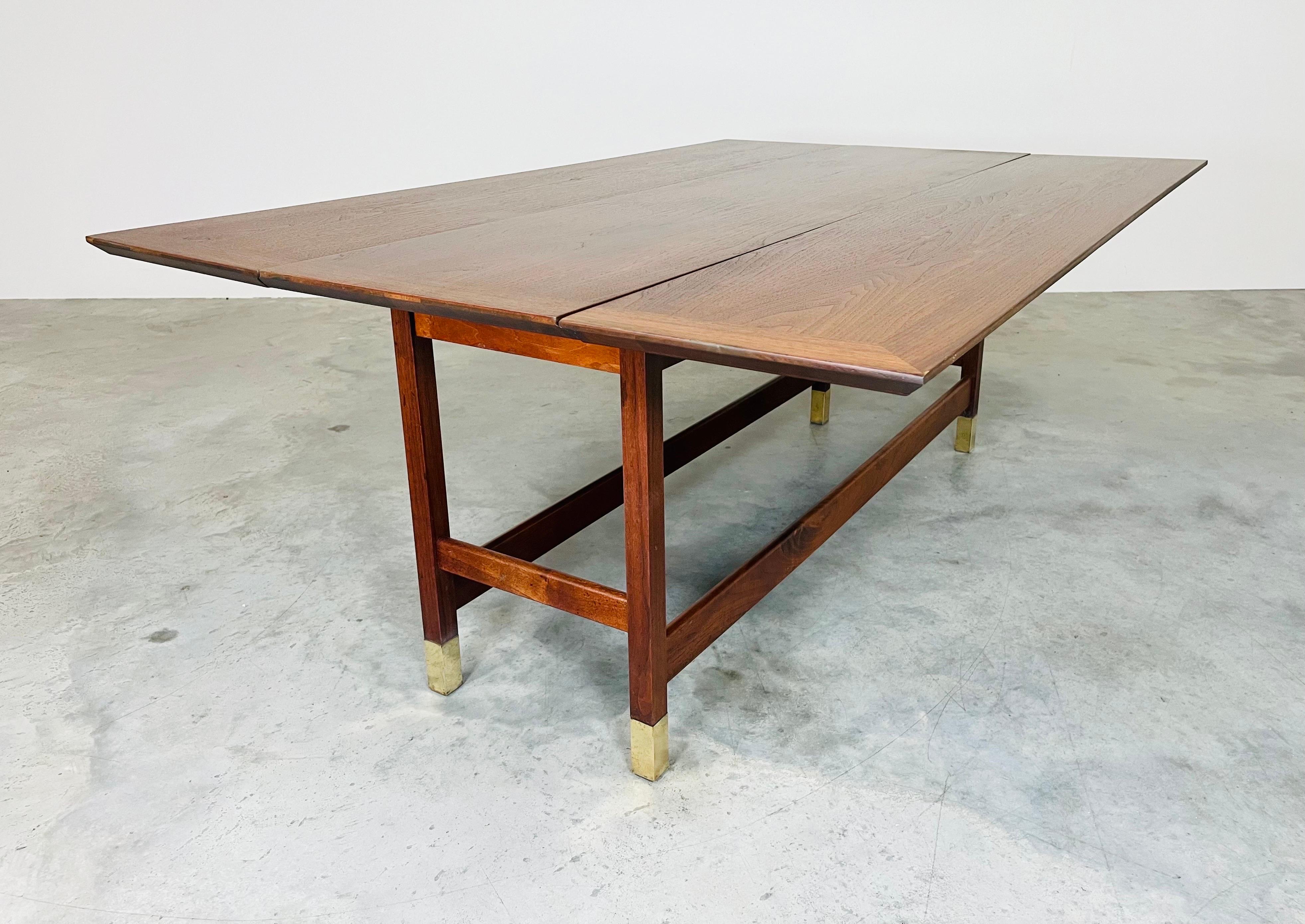 American Mid-Century Drop-leaf Console Occasional or Serving Table After Harvey Probber 