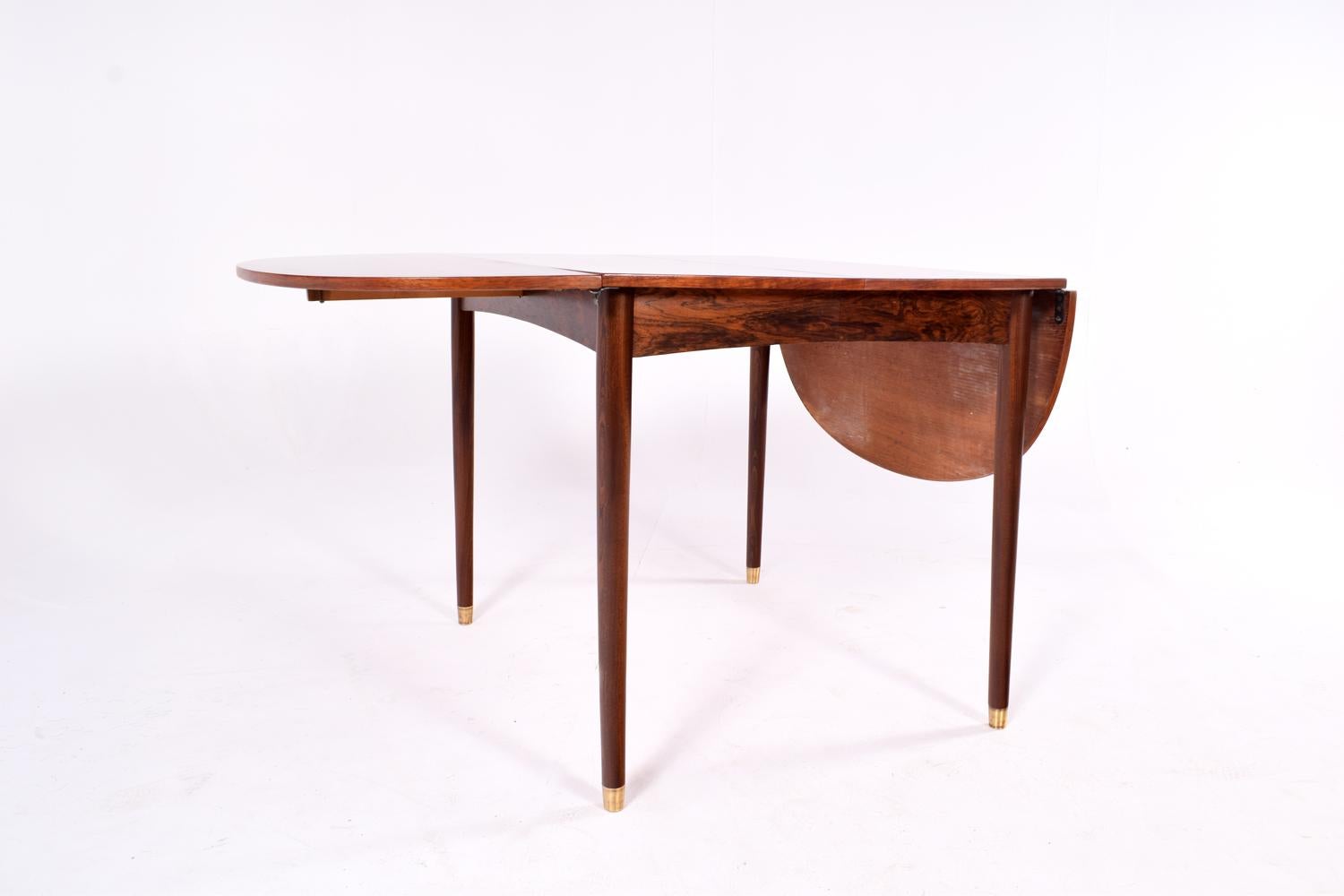 Midcentury Drop-Leaf Dining Table in Rosewood with 2 Extensions 8