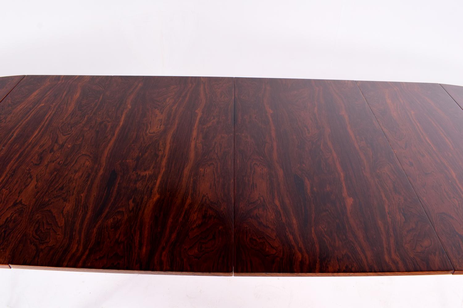 Danish Midcentury Drop-Leaf Dining Table in Rosewood with 2 Extensions