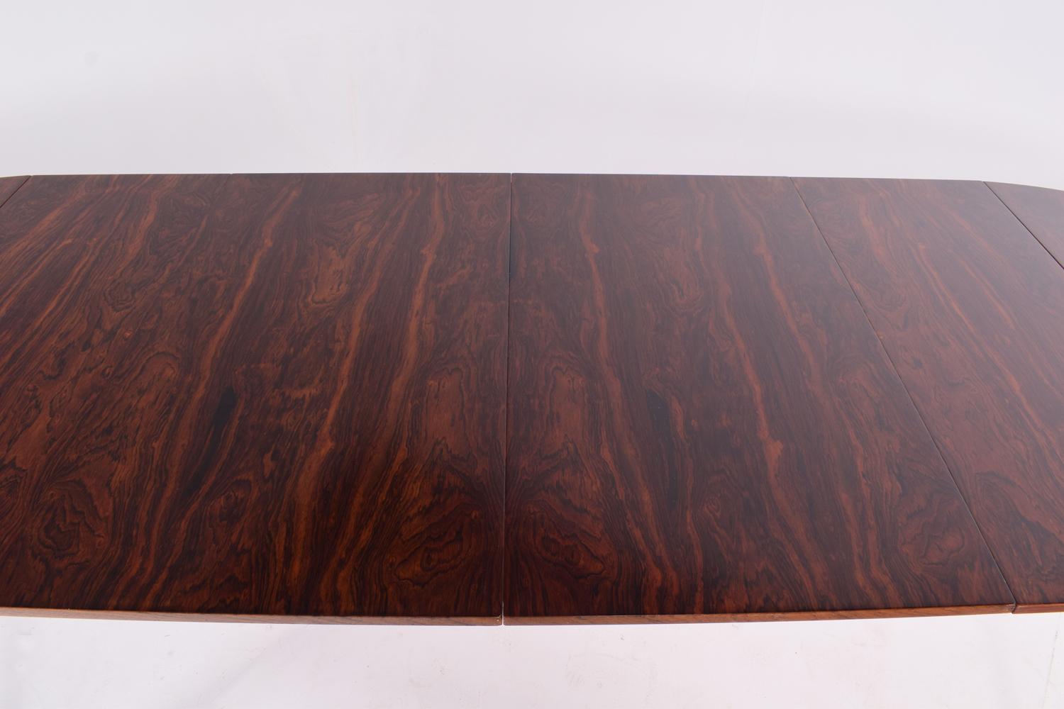Midcentury Drop-Leaf Dining Table in Rosewood with 2 Extensions In Good Condition In Lisboa, Lisboa