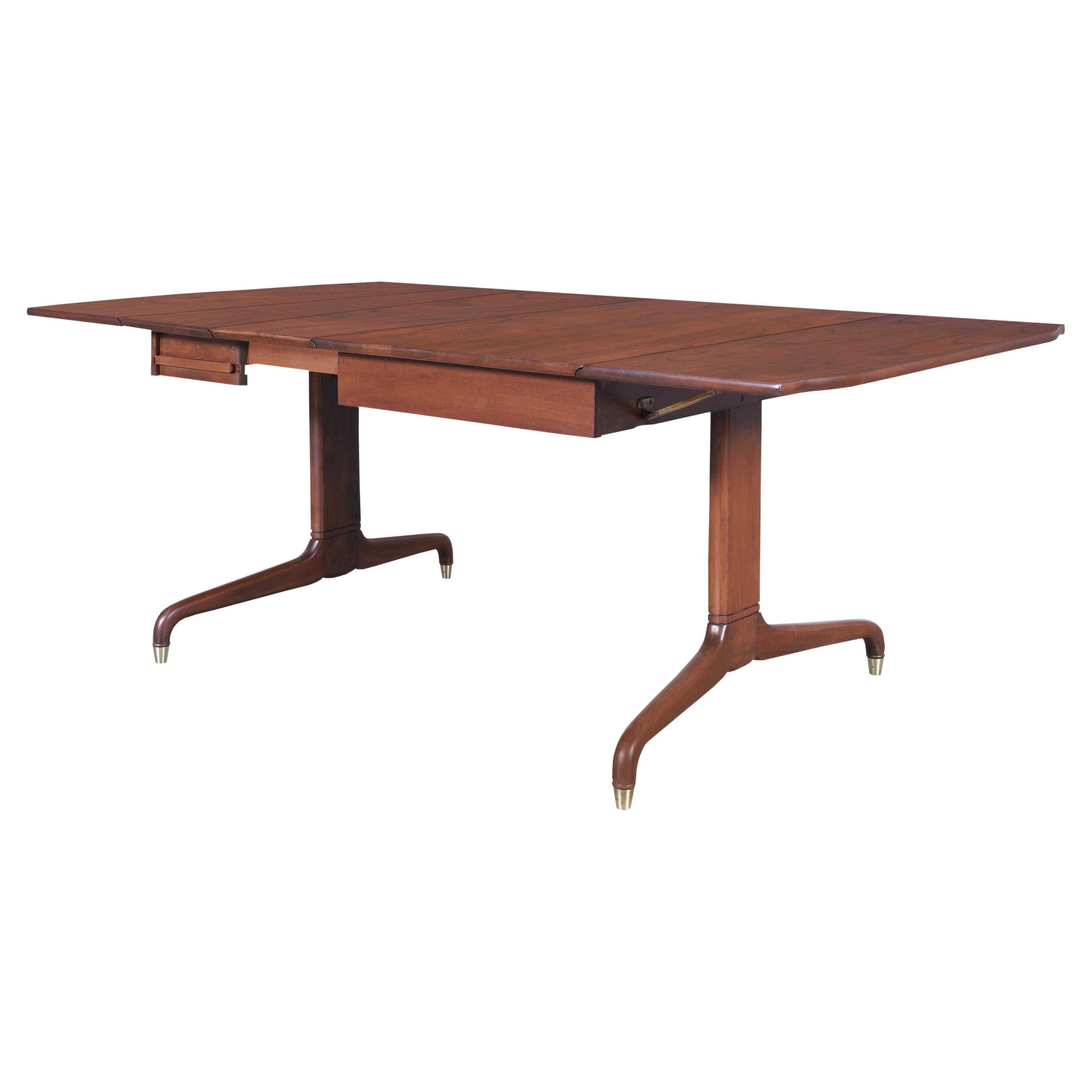 Mid-Century Drop-Leaf Extension Dining Table by Extensole Corporation For Sale