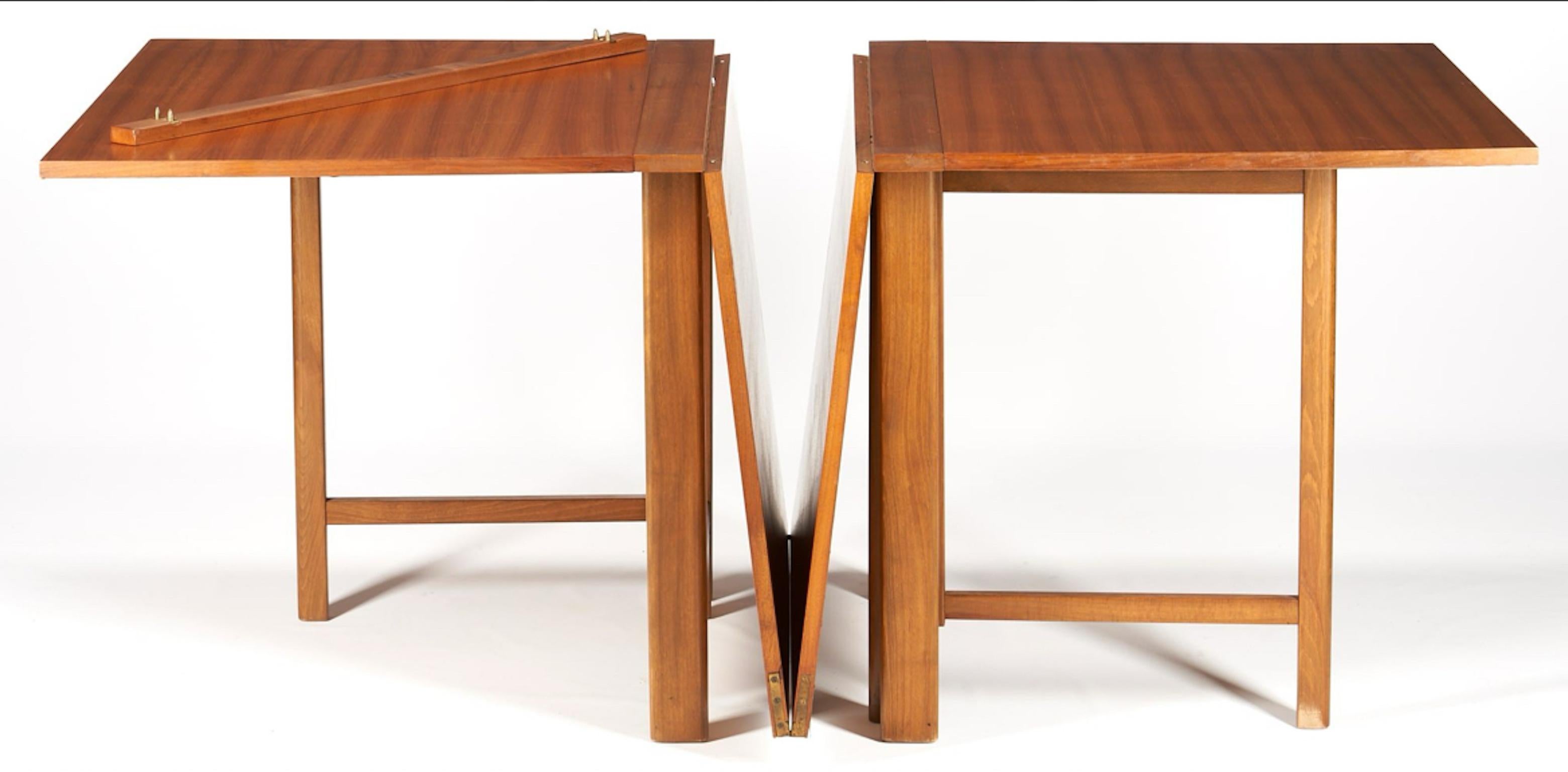 Brass Mid century Drop Leaf Extension Maria 2-12 Dining Table Teak by Bruno Mathsson For Sale