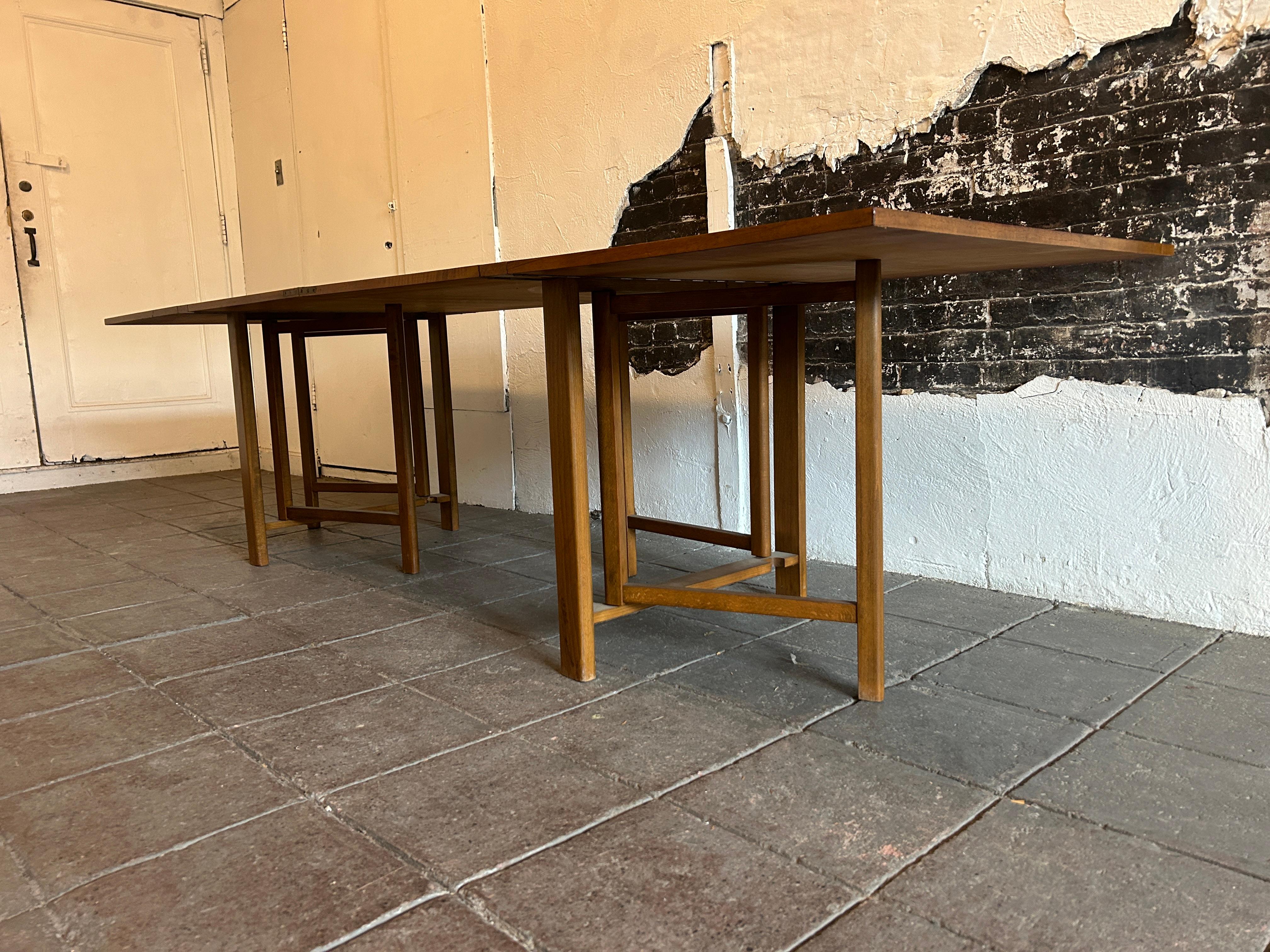 Swedish Mid century Drop Leaf Extension Maria Dining Table in teak by Bruno Mathsson