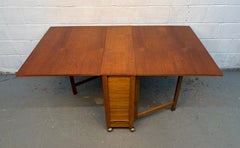 Mid-Century Drop Leaf Hide A Way Table w/ Four Folding Chairs