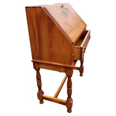 Mid-Century Drop-Leaf Slant Front Pine Secretary Desk