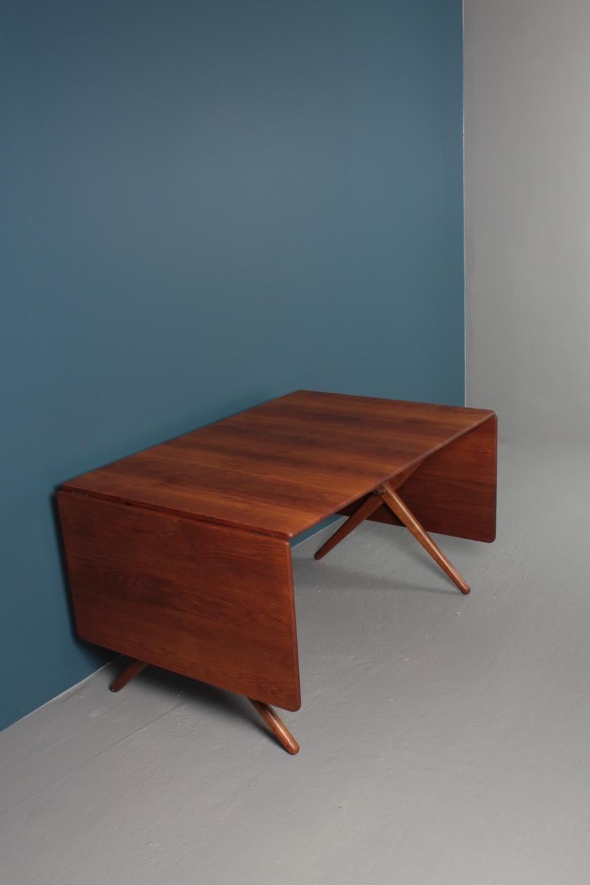 Midcentury Drop-Leaf Table in Solid Oak Model AT-309 by Hans Wegner, 1950 5