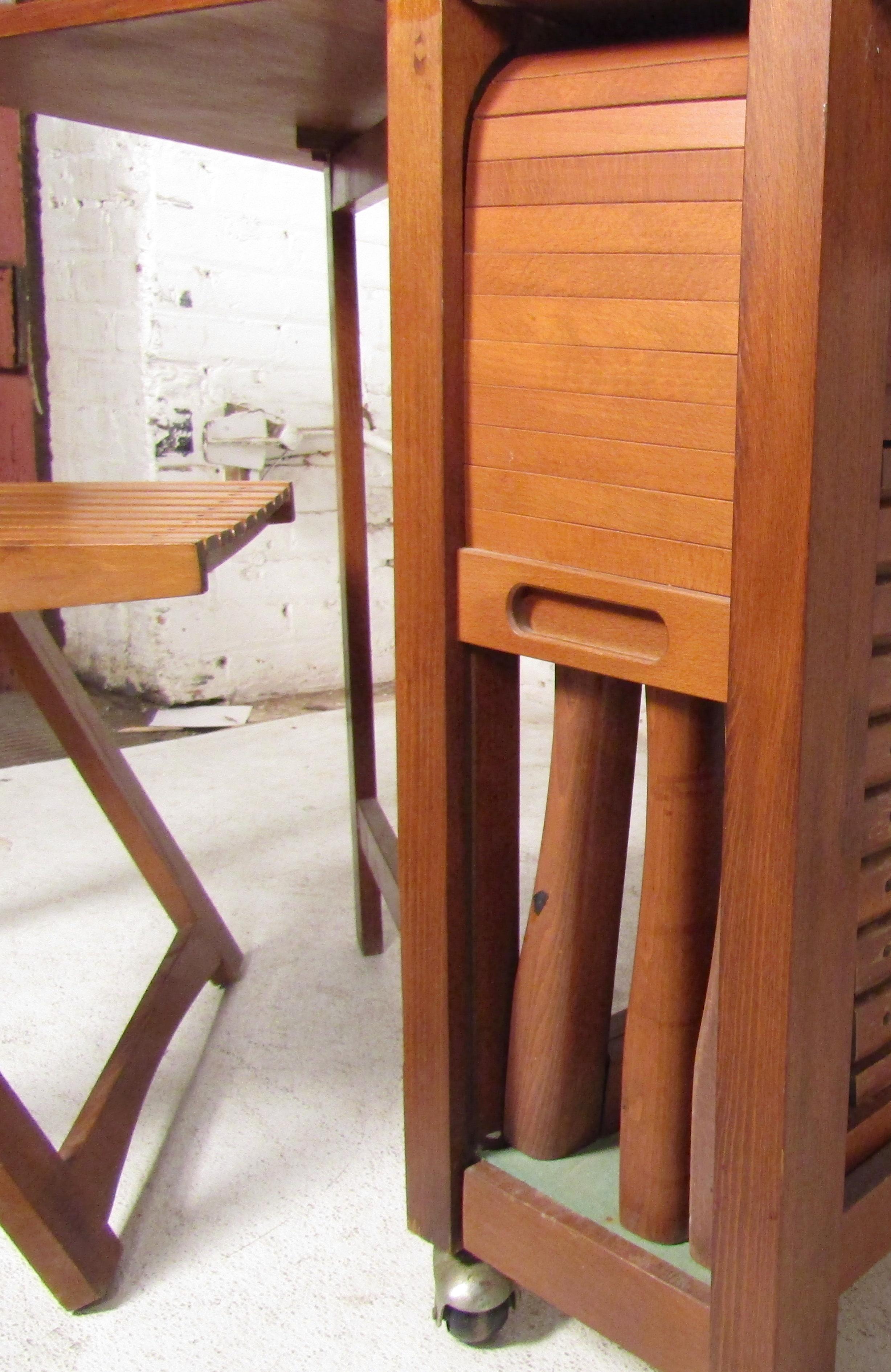 Mid-Century Modern Midcentury Drop-Leaf Table with Chairs