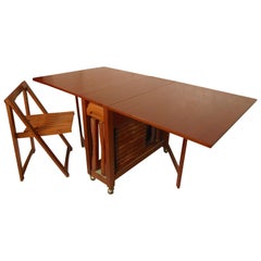 Midcentury Drop-Leaf Table with Chairs